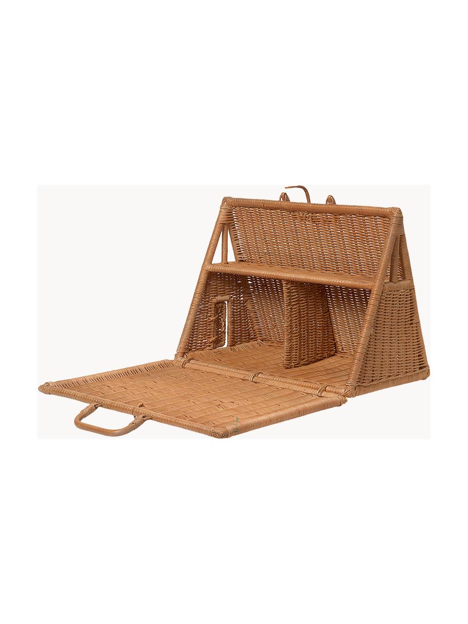 Casetta da gioco fatta a mano in rattan A-house, Rattan, Marrone, Larg. 45 x Alt. 36 cm