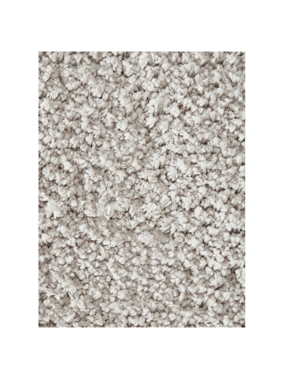 Flauschiger runder Hochflor-Teppich Leighton, Flor: Mikrofaser (100% Polyeste, Hellgrau, Ø 120 cm (Grösse S)
