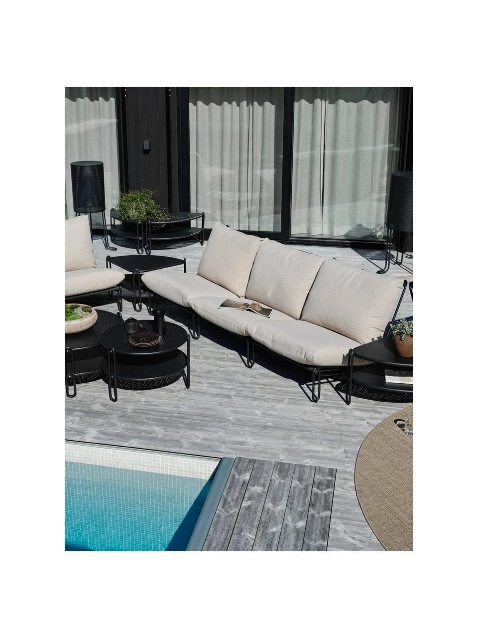Fauteuil modulable avec cadre en métal Blixt, Noir, beige, larg. 103 x prof. 78 cm