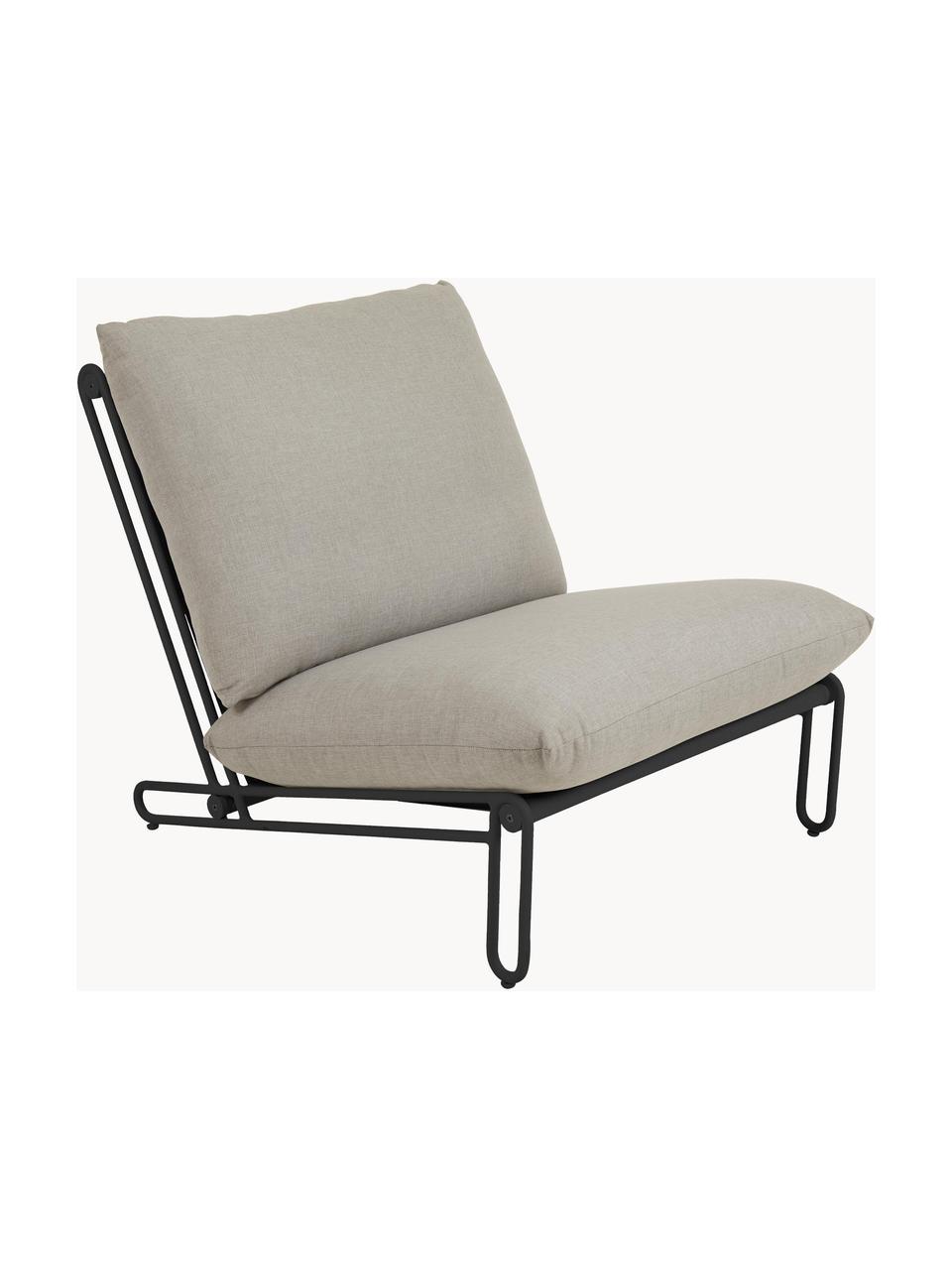 Fauteuil modulable Blixt, Tissu grège, cadre noir, larg. 103 x prof. 78 cm