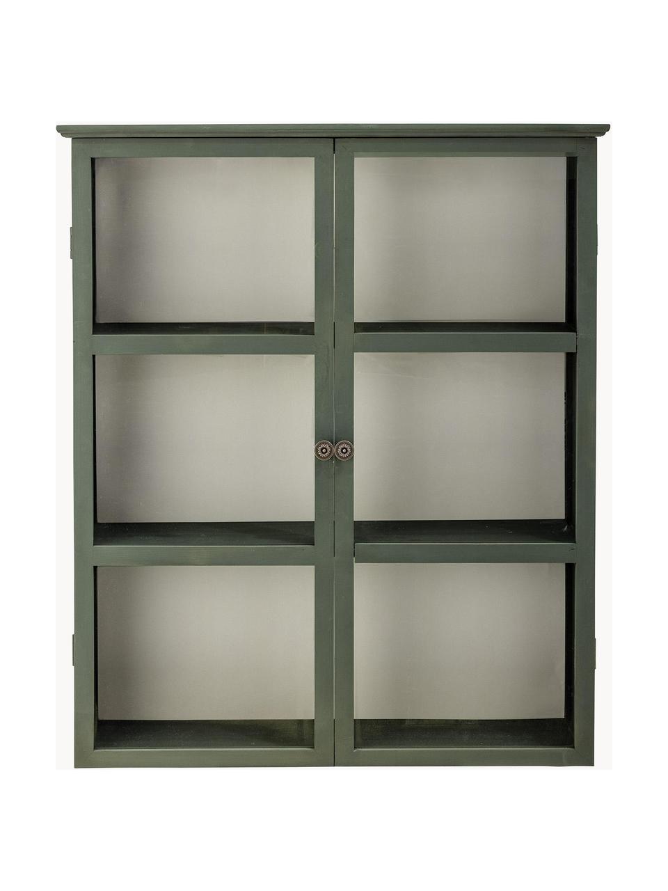 Vitrina in legno di abete Tone, Struttura: legno di abete, Verde scuro, Larg. 85 x Alt. 100 cm