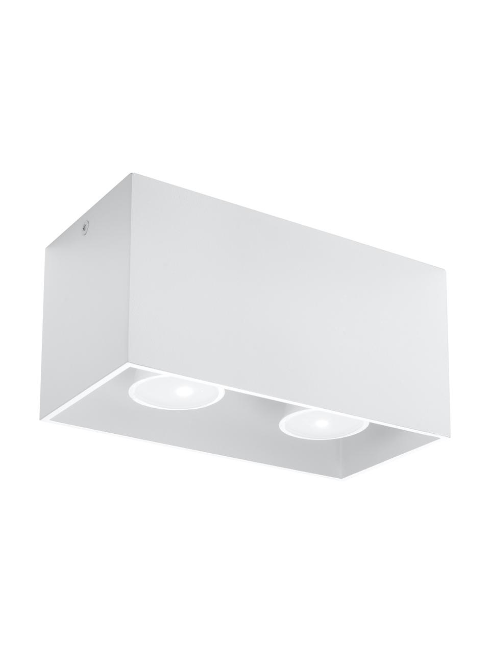 Faretti da soffitto Geo, Lampada: alluminio, Bianco, Larg. 20 x Alt. 10 cm