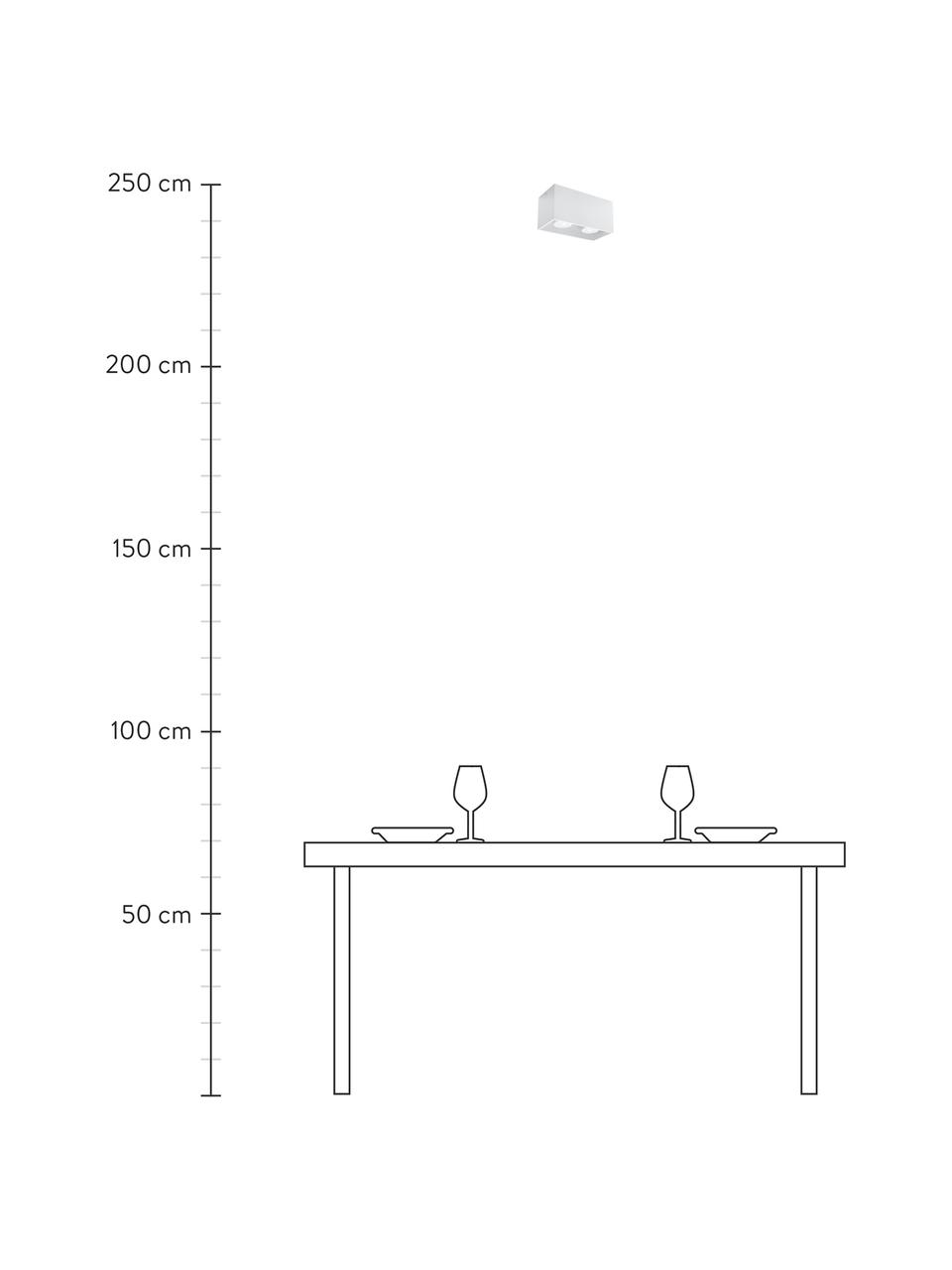 Faretti da soffitto Geo, Lampada: alluminio, Bianco, Larg. 20 x Alt. 10 cm