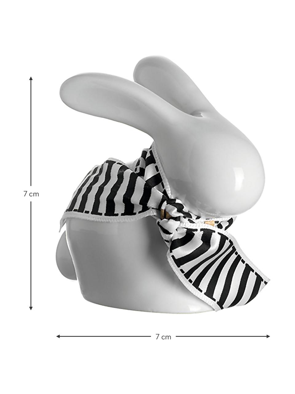 Deko-Osterhasen Gino aus Porzellan, 2 Stück, Porzellan, Weiß, Schwarz, B 7 x H 7 cm