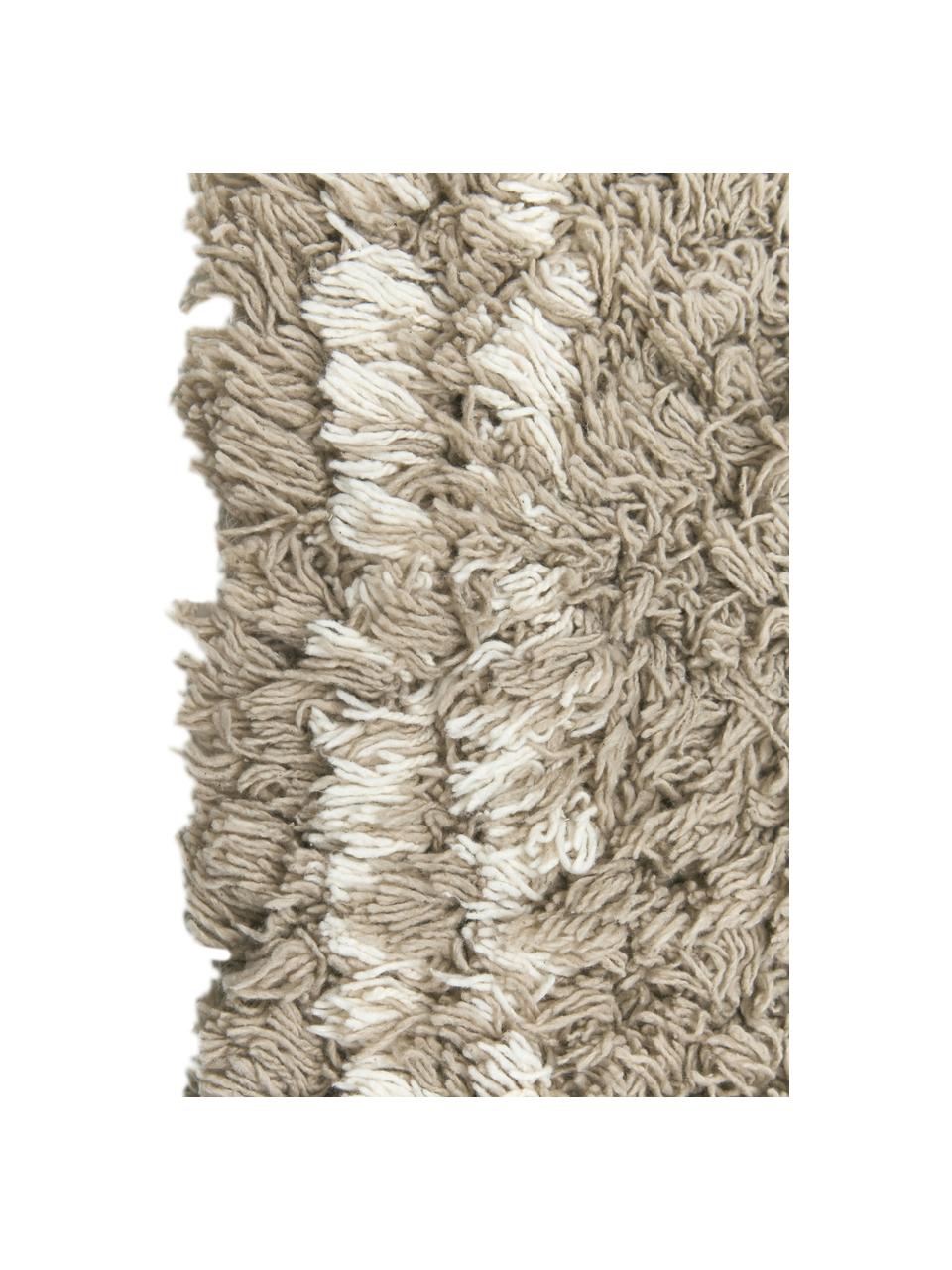 Tapis à poils longs coton beige Beni, 100 % coton, Beige, blanc, larg. 200 x long. 300 cm (taille L)