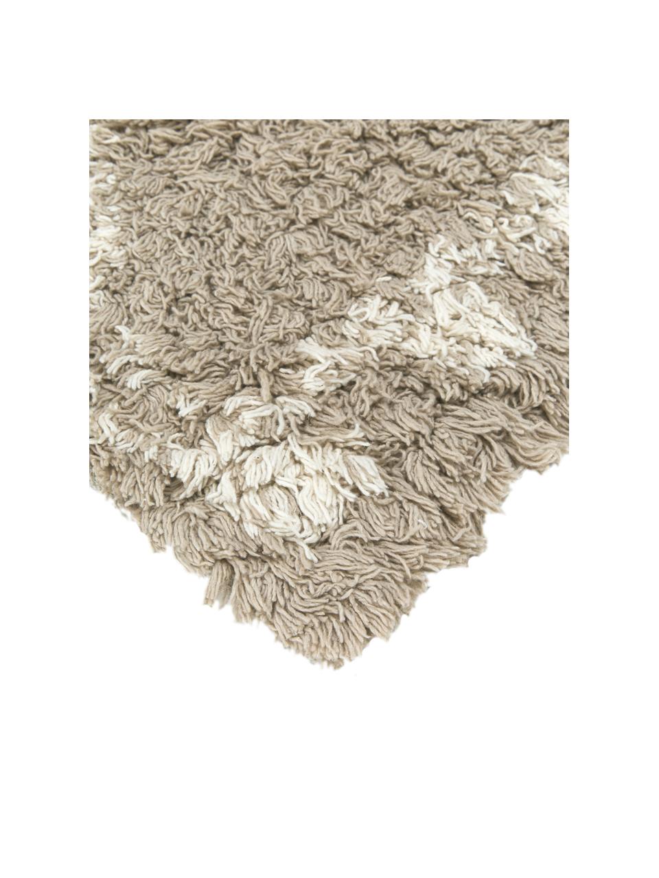 Tapis à poils longs coton beige Beni, 100 % coton, Beige, blanc, larg. 200 x long. 300 cm (taille L)