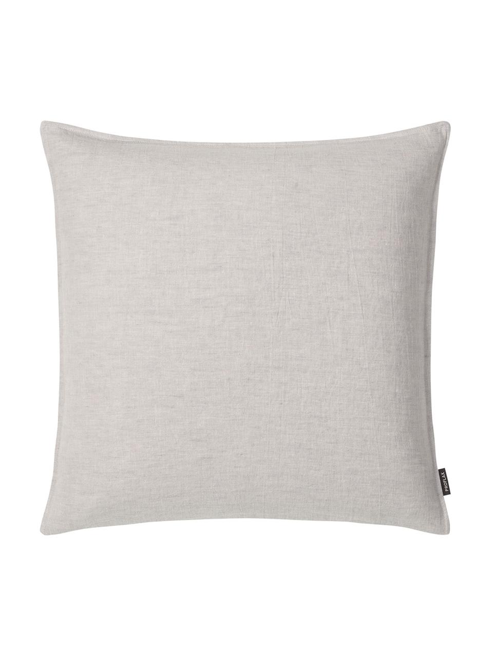 Housse de coussin 40x40 lin délavé Sven, Argent, gris