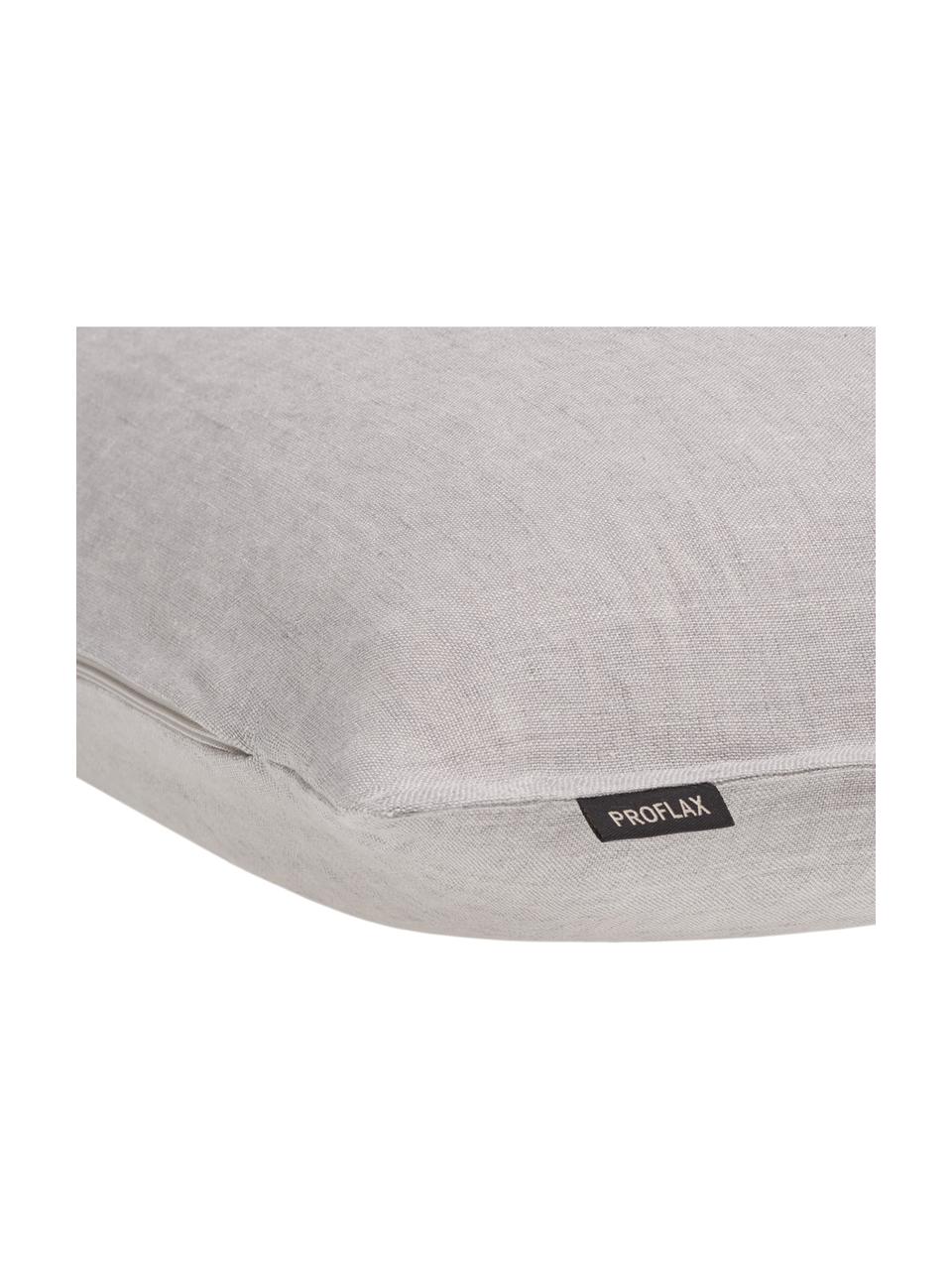 Lněný povlak na polštář s efektem soft-washed Sven, Stříbrná, šedá