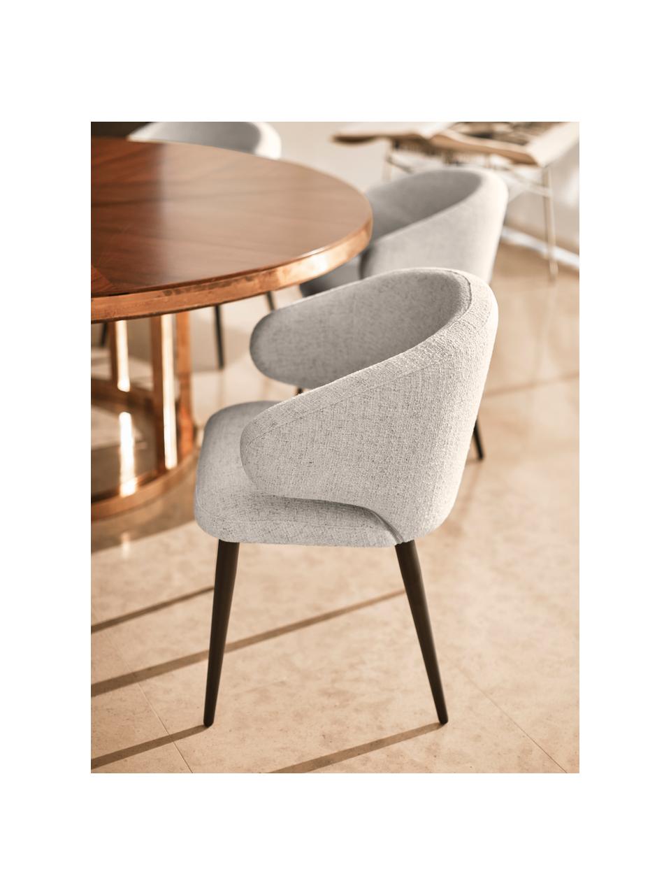 Chaise design moderne Celia, Tissu gris clair, larg. 57 x prof. 62 cm