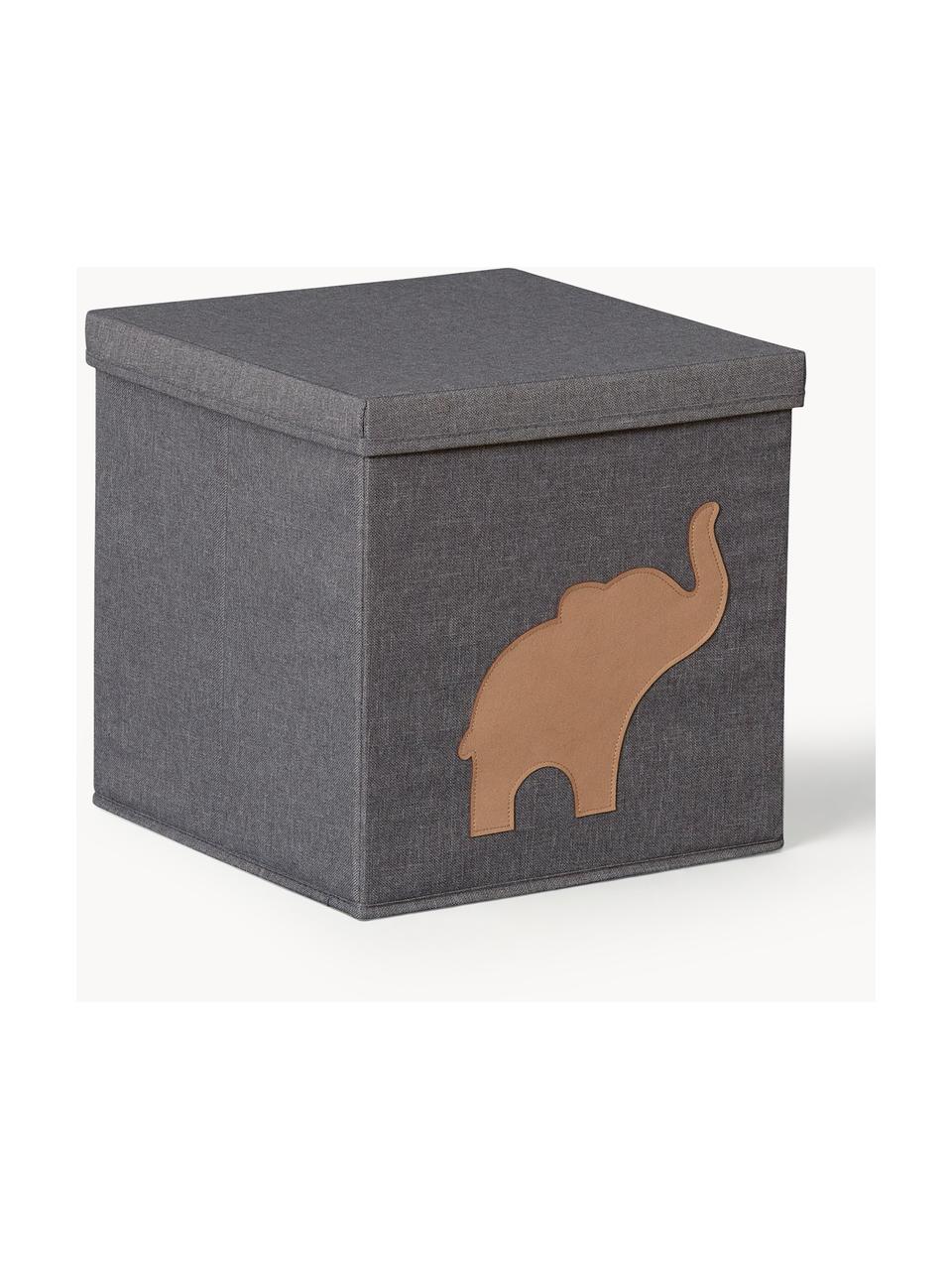 Aufbewahrungsbox Premium, Dunkelgrau, Elefant, B 30 x T 30 cm