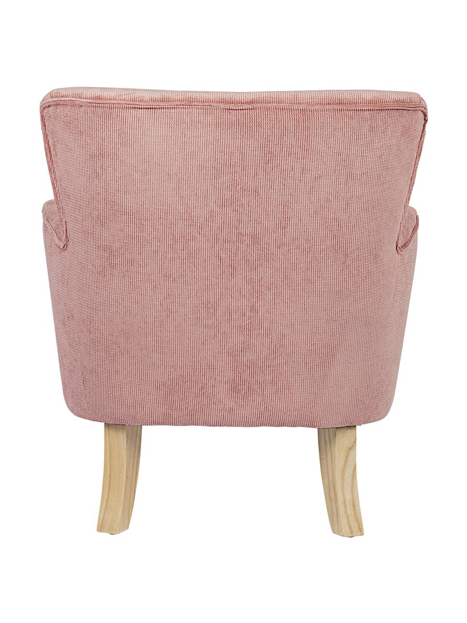 Sillón de pana Chenille, Tapizado: poliéster en look de pana, Patas: madera de caucho, Estructura: madera de pino, madera co, Rosa, An 72 x F 73 cm