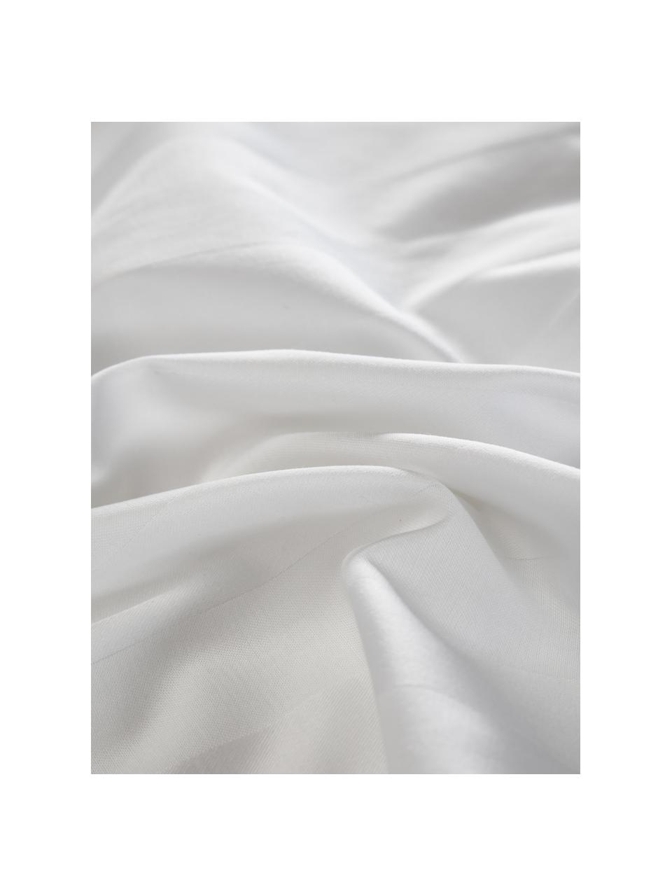 Funda nórdica de satén Willa, Blanco, Cama 150/160 cm (240 x 220 cm)