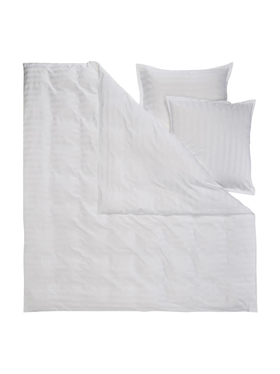 Housse de couette en satin Willa, Blanc, larg. 240 x long. 220 cm