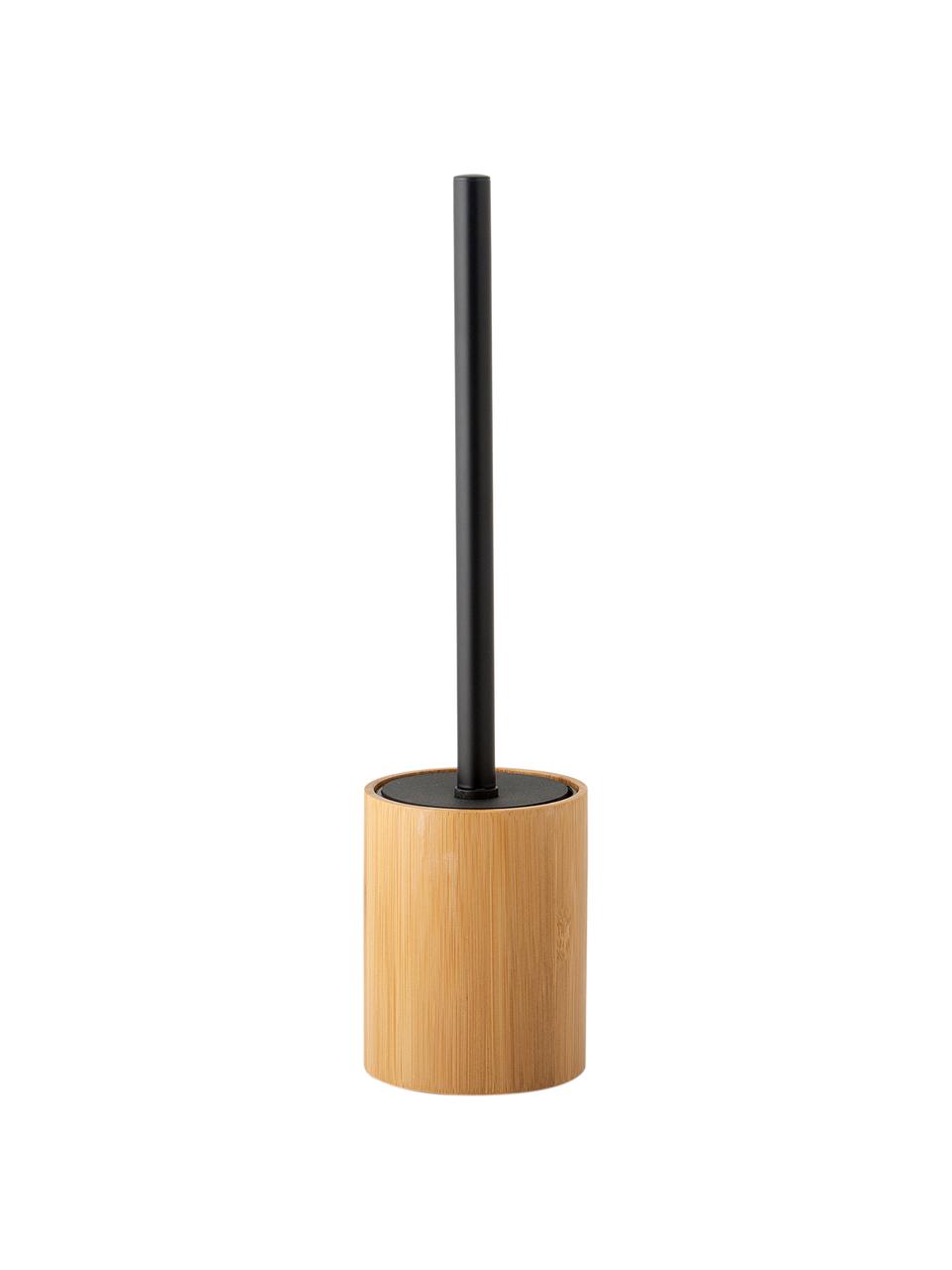 Toilettenbürste Beckton, Behälter: Bambus, Griff: Metall, Bambus, Schwarz, Ø 9 x H 38 cm