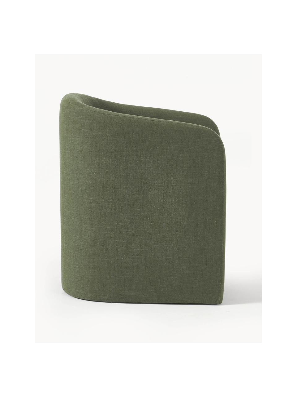 Fauteuil lounge Mairo, Tissu vert foncé, larg. 68 x prof. 62 cm