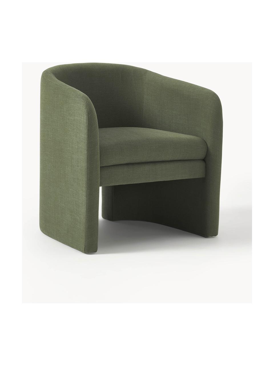 Poltrona lounge Mairo, Rivestimento: 54% poliestere, 36% visco, Struttura: legno di pino massiccio Q, Tessuto verde scuro, Larg. 68 x Prof. 62 cm