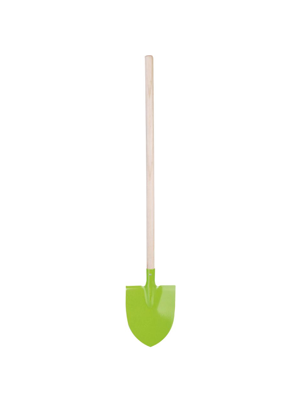 Kinderspaten Little Gardener, Holz, Metall, beschichtet, Grün, Beige, B 14 x H 81 cm