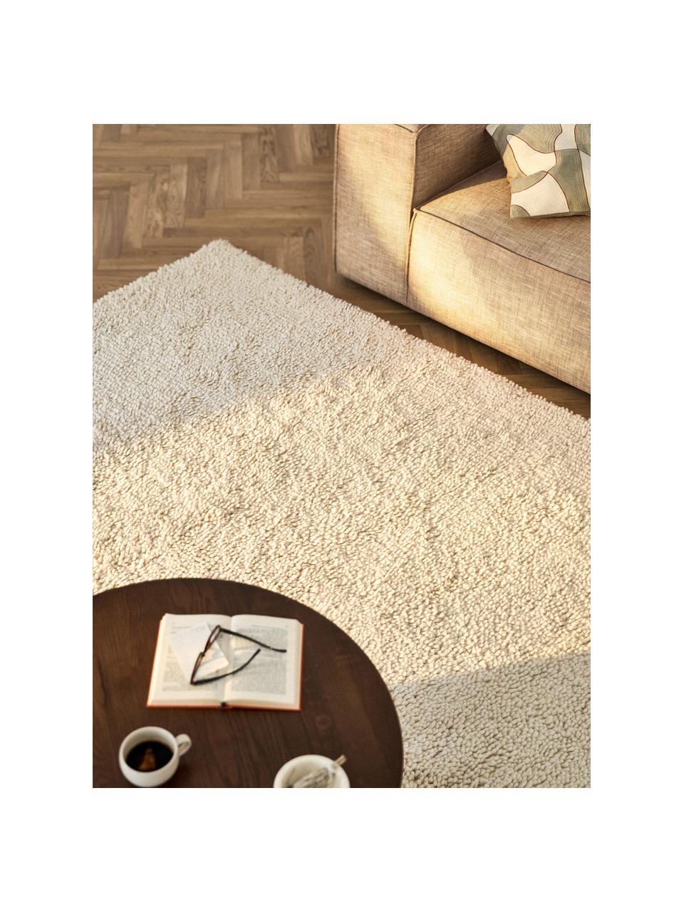 Tapis à poils longs en laine Kasper, 80 % laine (certifiée RWS), 20 % coton

Les tapis en laine peuvent perdre des fibres lors des premières semaines et des peluches peuvent se former, ce phénomène est naturel et diminue à mesure de votre usage et du temps, Blanc crème, larg. 80 x long. 150 cm (taille XS)