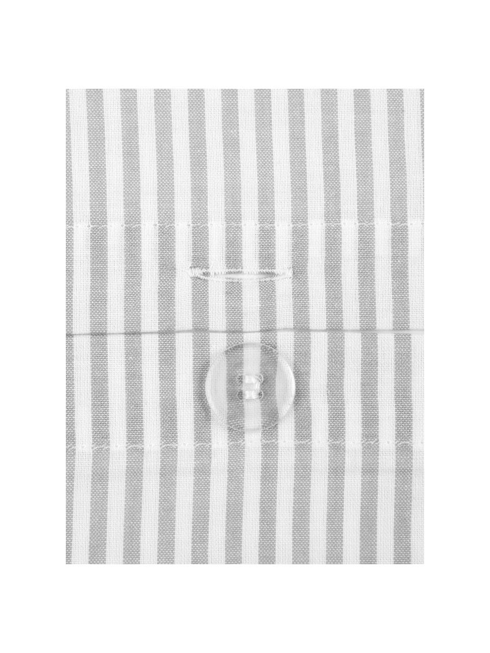 Baumwoll-Bettdeckenbezug Ellie, fein gestreift, Webart: Renforcé Fadendichte 118 , Weiss, Grau, B 160 x L 210 cm