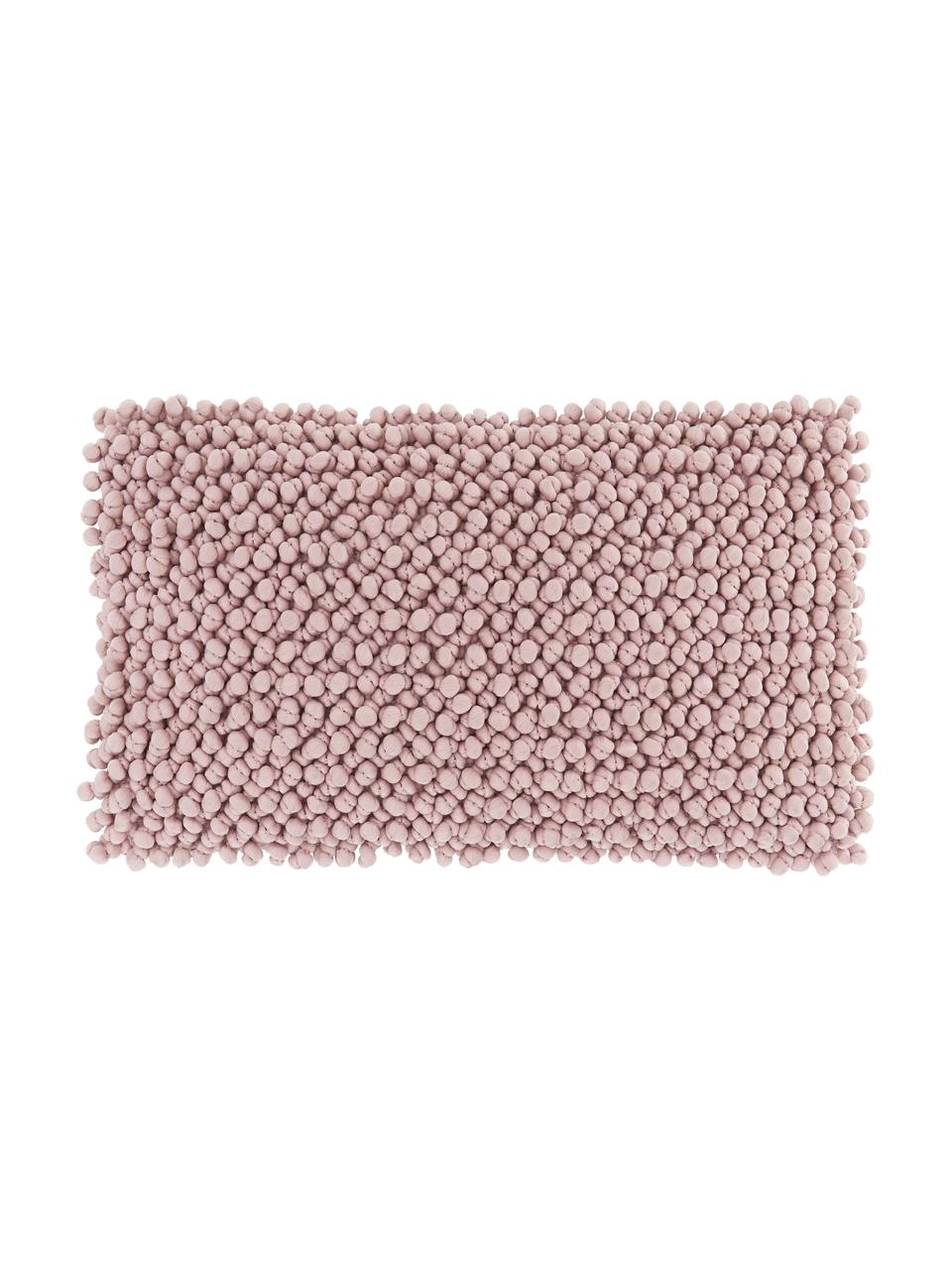 Federa arredo rosa cipria con palline di tessuto Iona, Retro: 100% cotone, Rosa, Larg. 30 x Lung. 50 cm