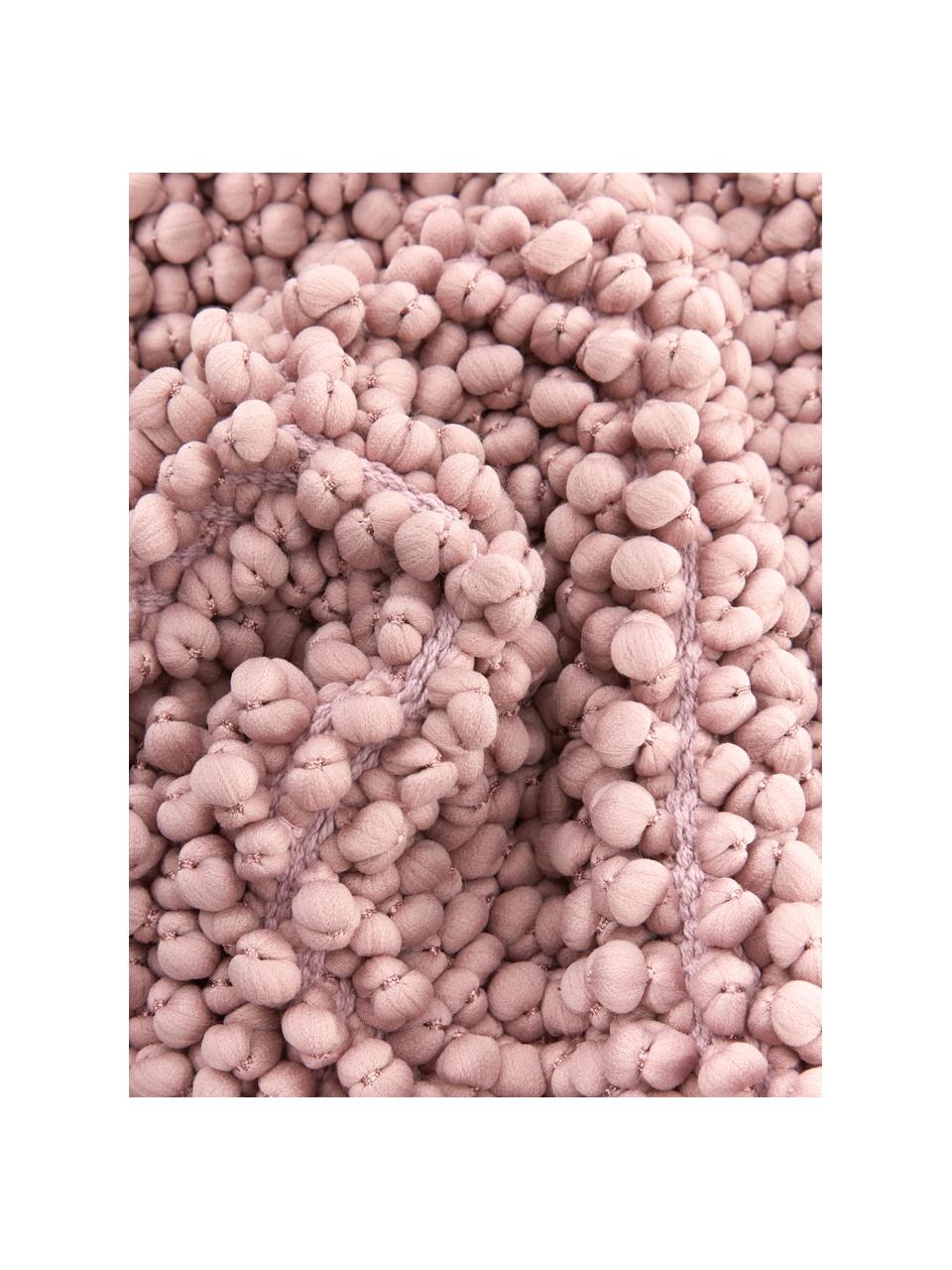 Federa arredo rosa cipria con palline di tessuto Iona, Retro: 100% cotone, Rosa, Larg. 30 x Lung. 50 cm