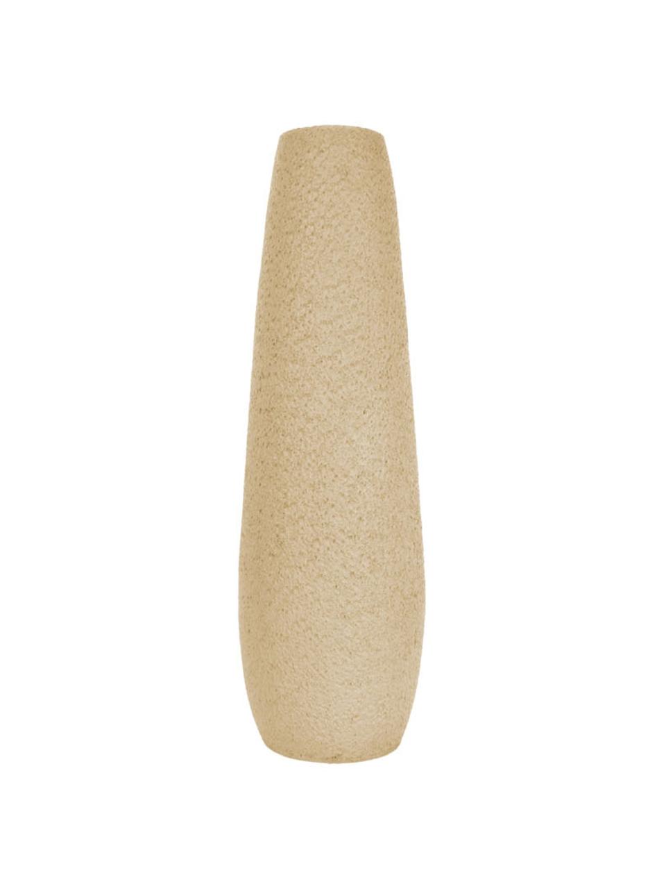 Vase à poser au sol couleur sable Elegance, Polyrésine, Beige, Ø 14 x haut. 46 cm