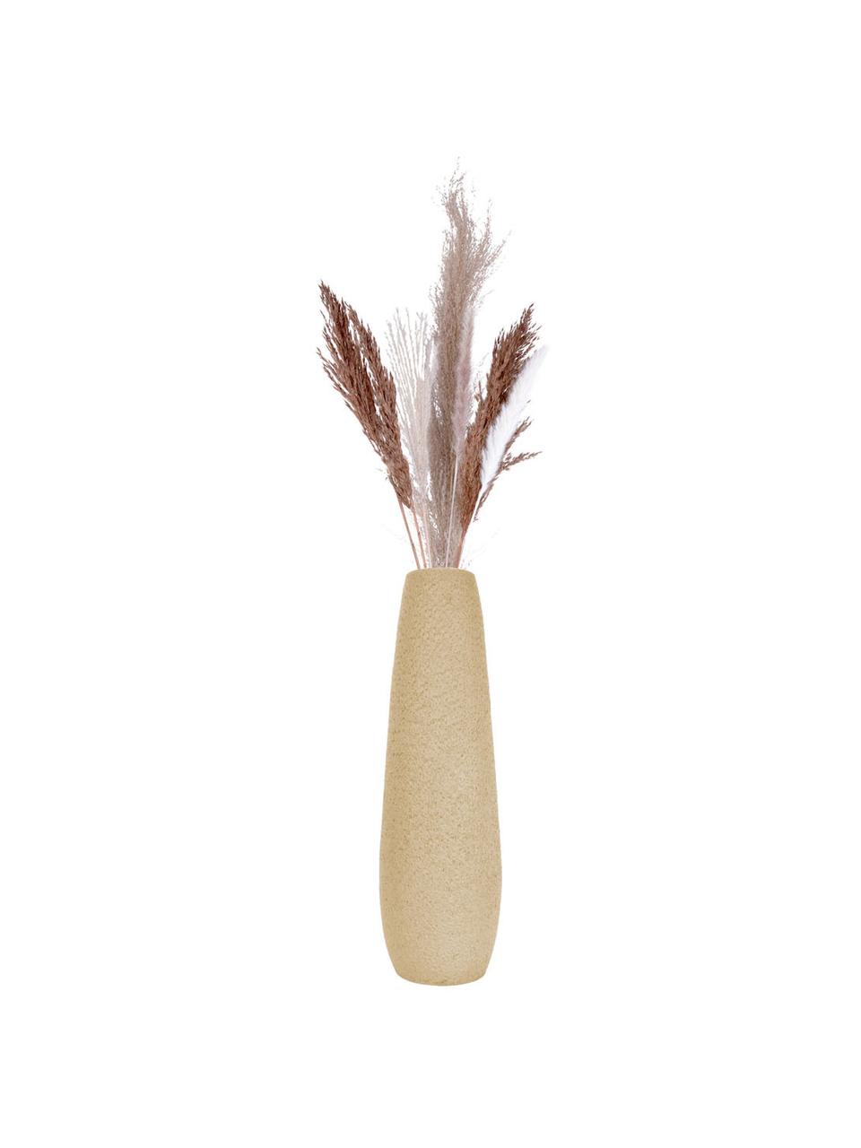 Vaso alto da terra decorativo color sabbia Elegance, Poliresina, Beige, Ø 14 x Alt. 46 cm