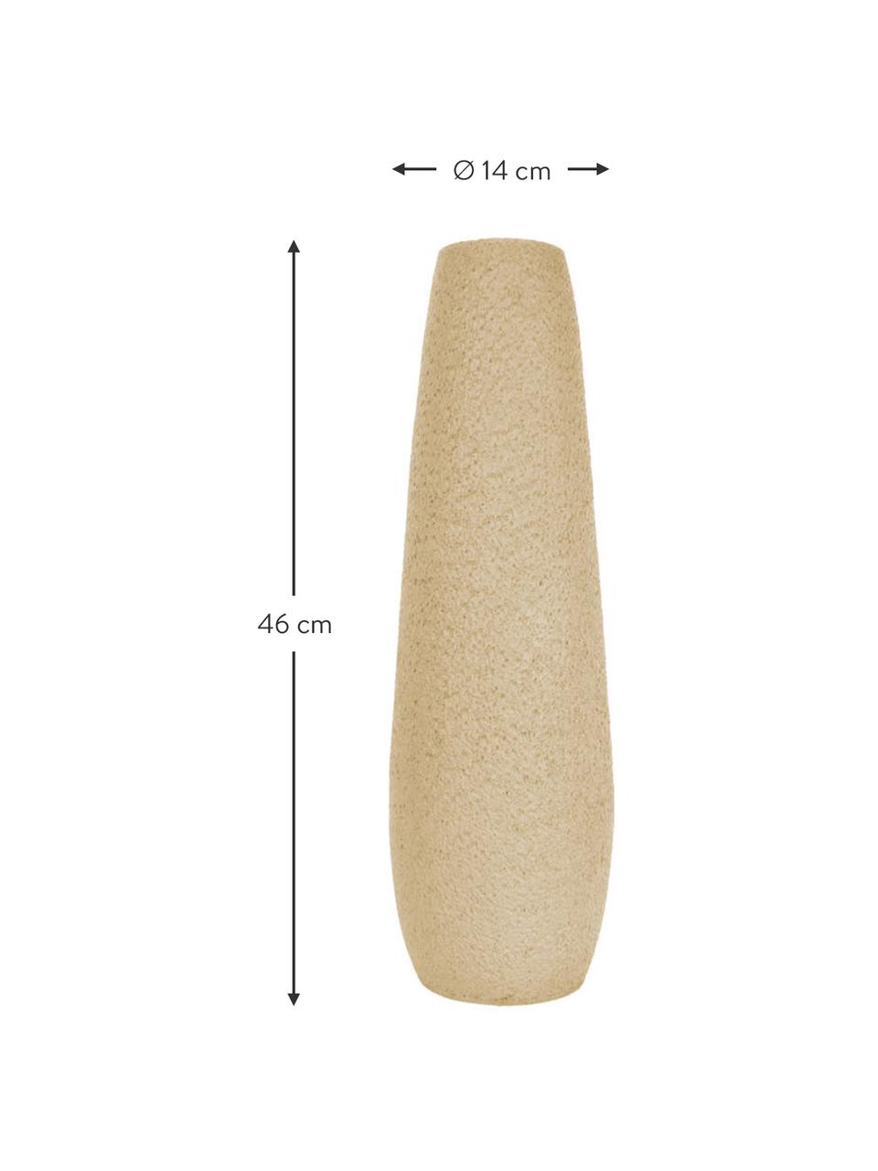 Vase à poser au sol couleur sable Elegance, Polyrésine, Beige, Ø 14 x haut. 46 cm