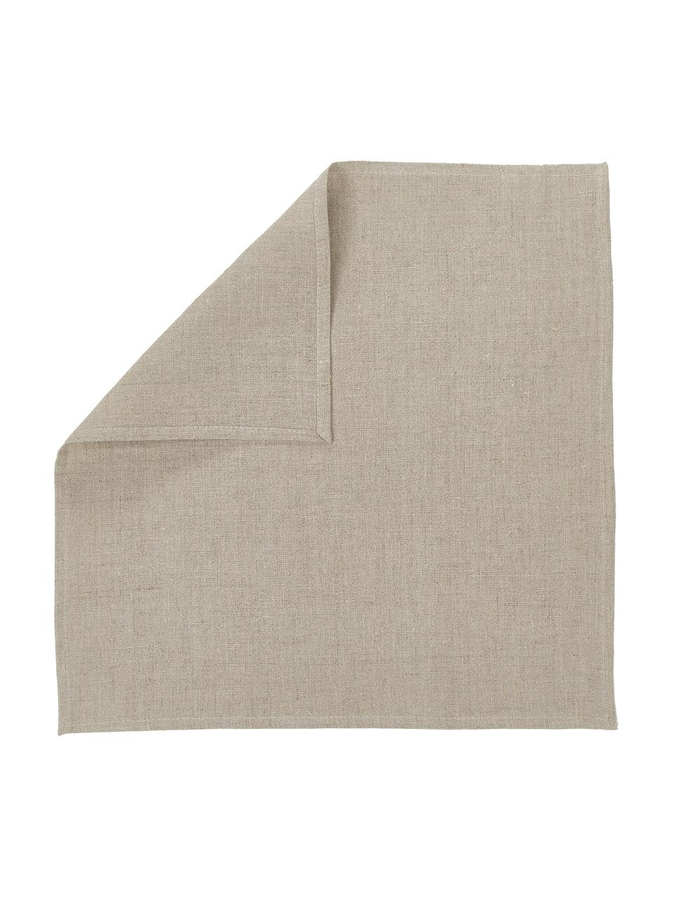 Linnen servetten Heddie in beige, 2 stuks, 100% linnen, Beige, 45 x 45 cm