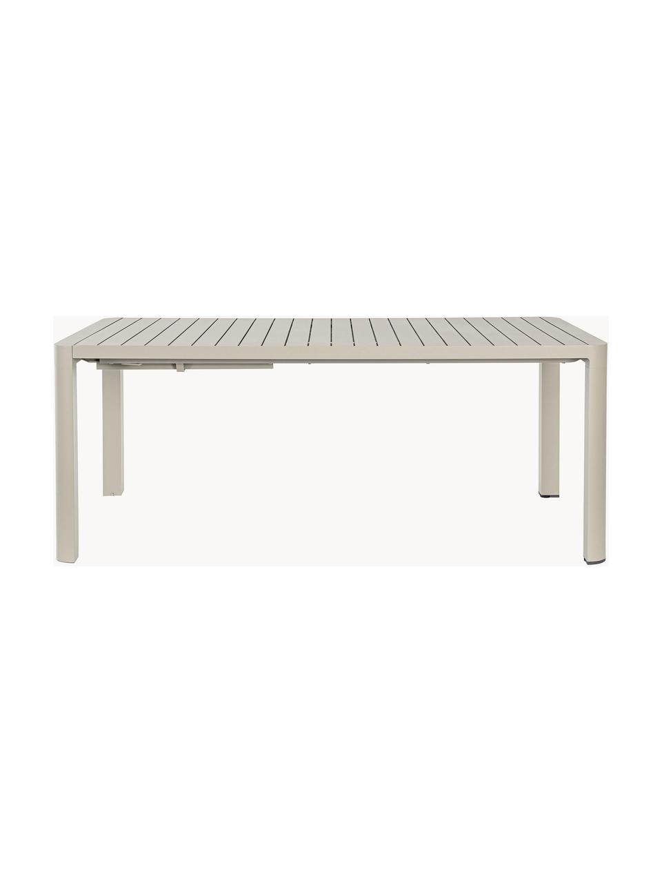Mesa extensible para exterior Kiplin, 180-240 x 100 cm, Aluminio con pintura en polvo, Beige claro, An 180-240 x F 100 cm