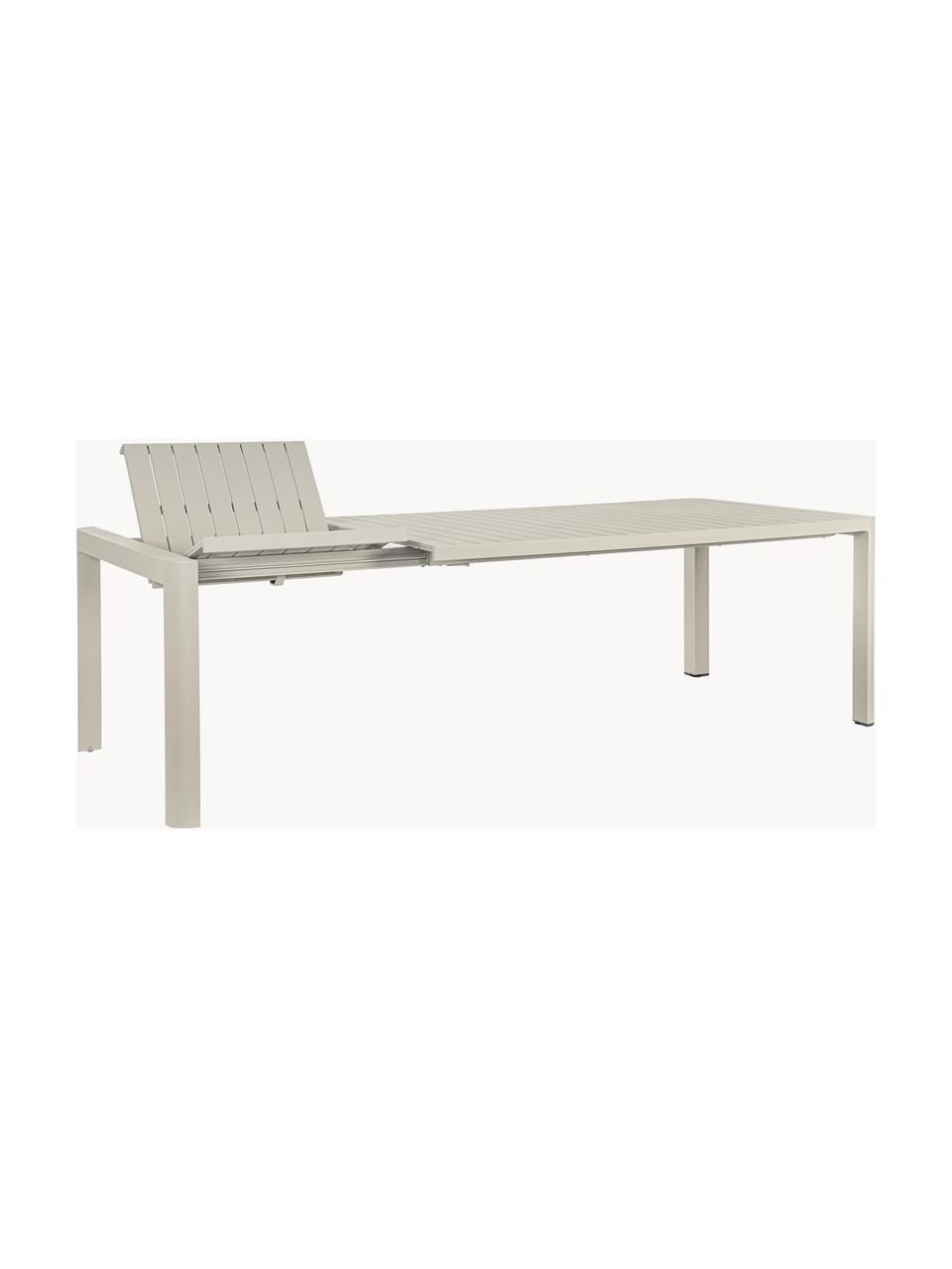 Tavolo da giardino allungabile Kiplin, 180 - 240 x 100 cm, Alluminio verniciato a polvere, Beige chiaro, Larg. 180/240 x Prof. 100 cm