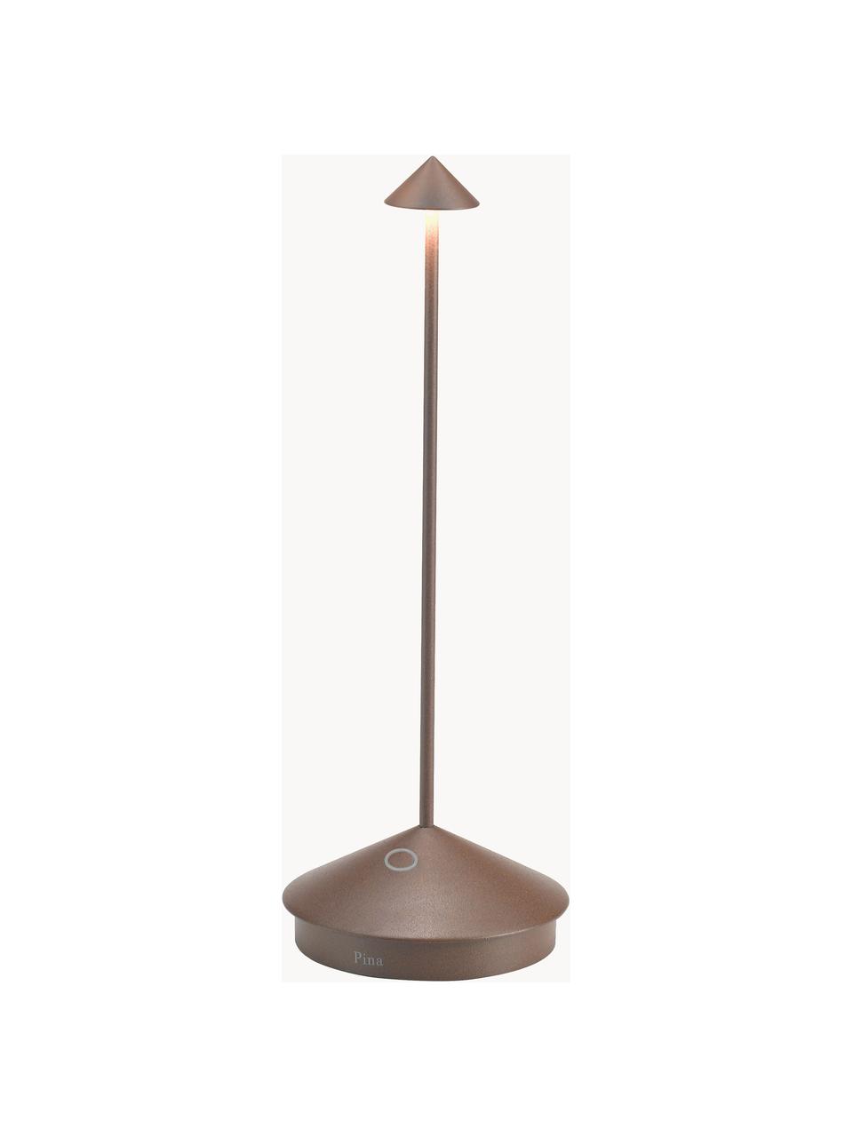 Malá prenosná stolová LED lampa Pina, Hnedá, Ø 11 x V 29 cm