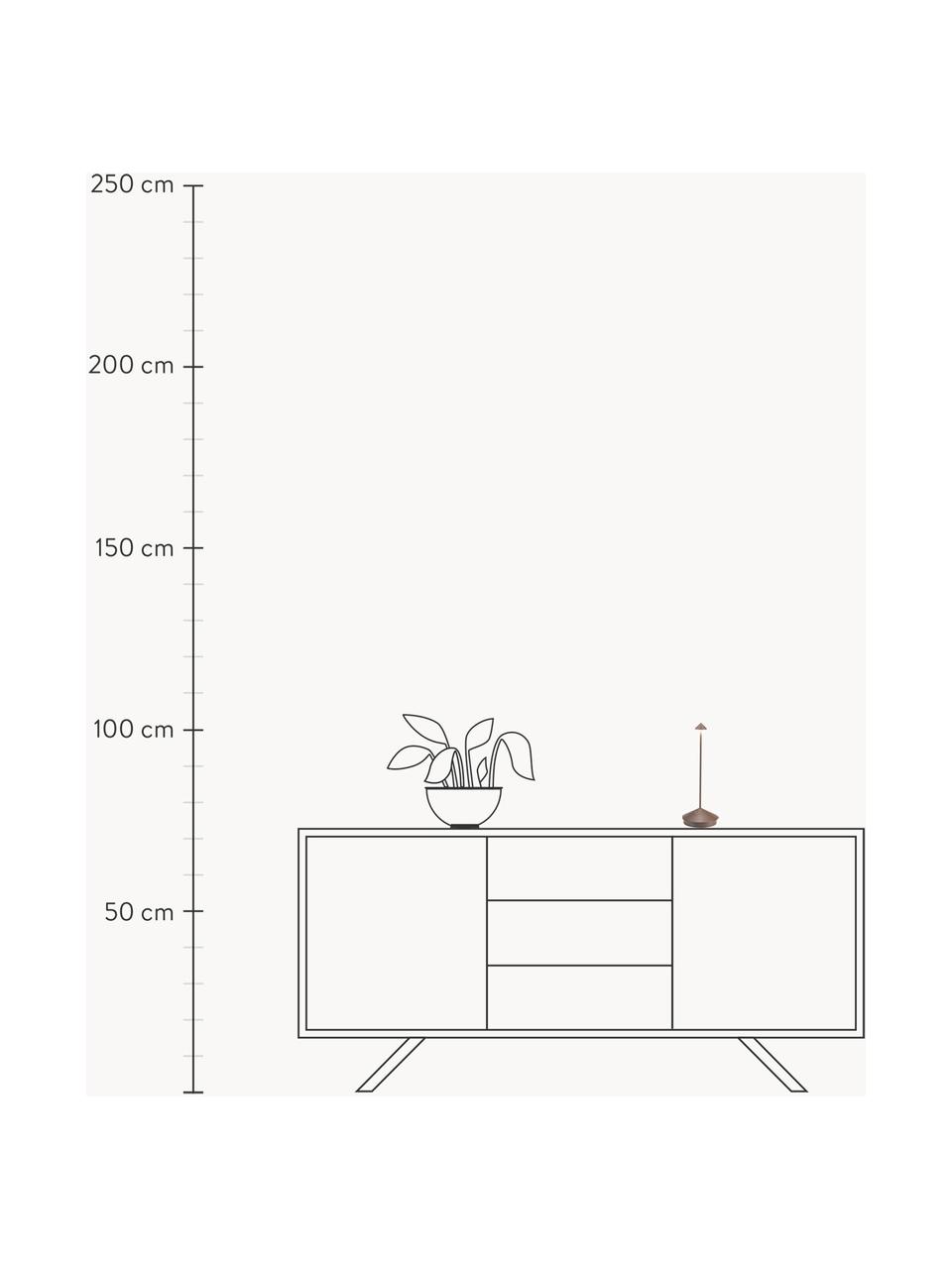 Kleine mobile LED-Tischlampe Pina, dimmbar, Braun, Ø 11 x H 29 cm