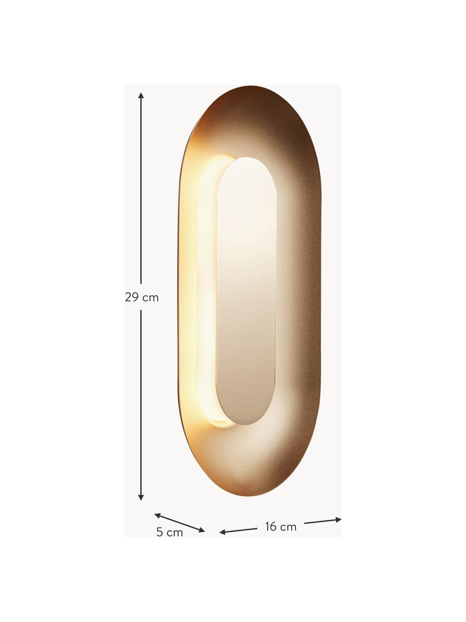 Dimmbare LED-Wandleuchte Sasi, Metall, beschichtet, Goldfarben, B 16 x H 29 cm