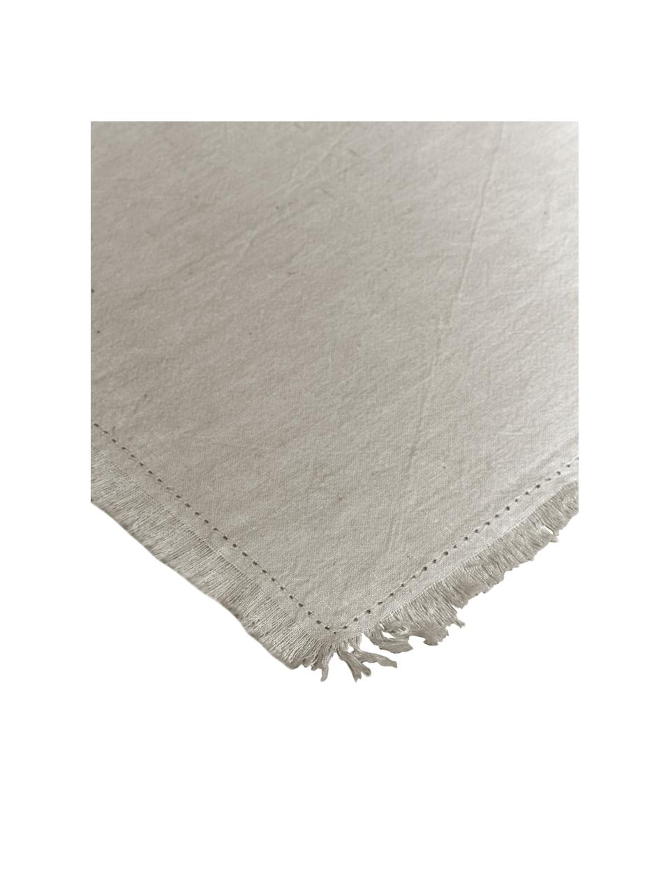 Baumwoll-Servietten Hilma mit Fransen, 2 Stück, 100% Baumwolle, Beige, 45 x 45 cm