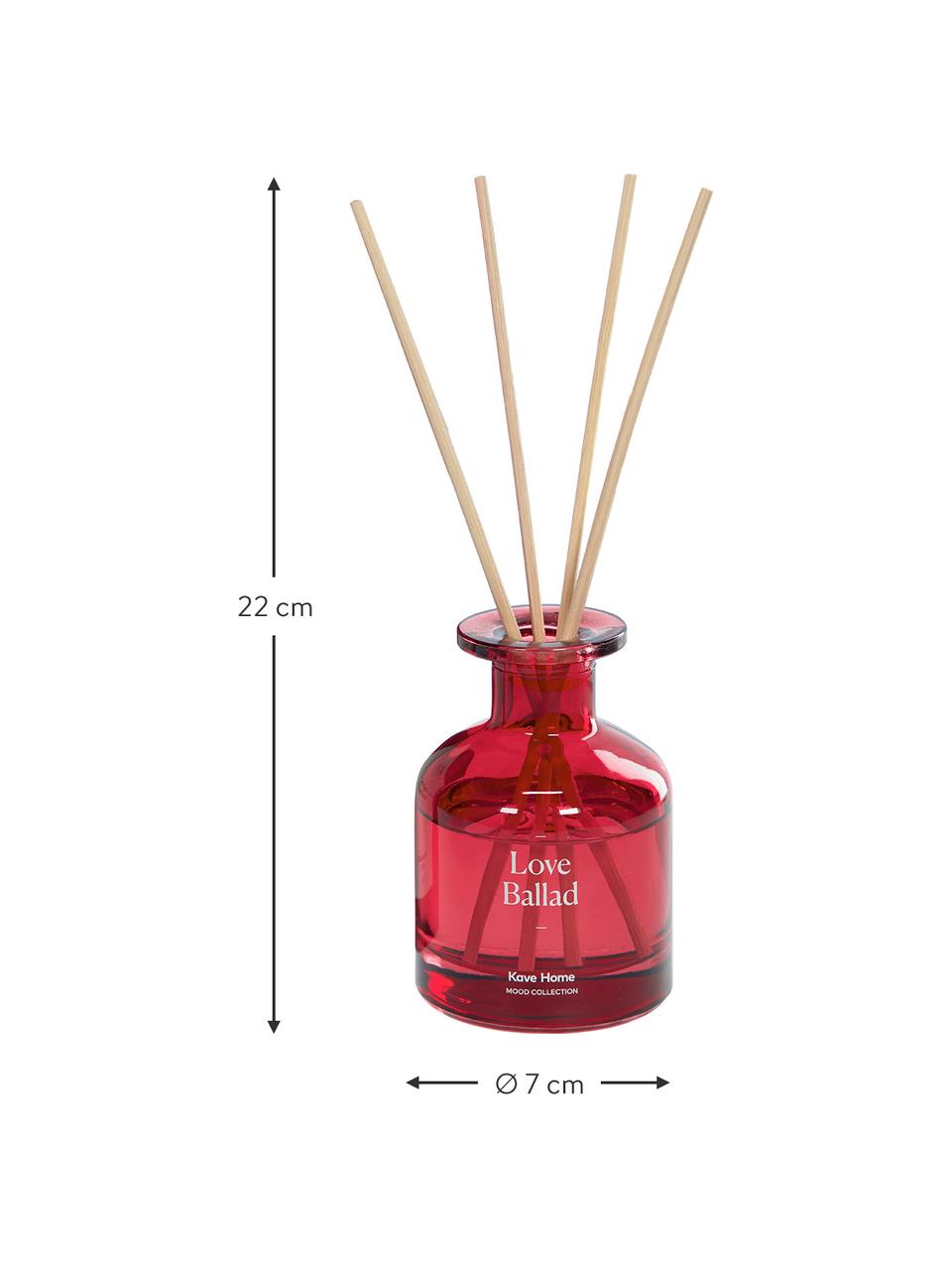 Diffuser Love Ballad (rozen, mimosa), Houder: glas, Rozen, mimosa, Ø 7 x H 22 cm