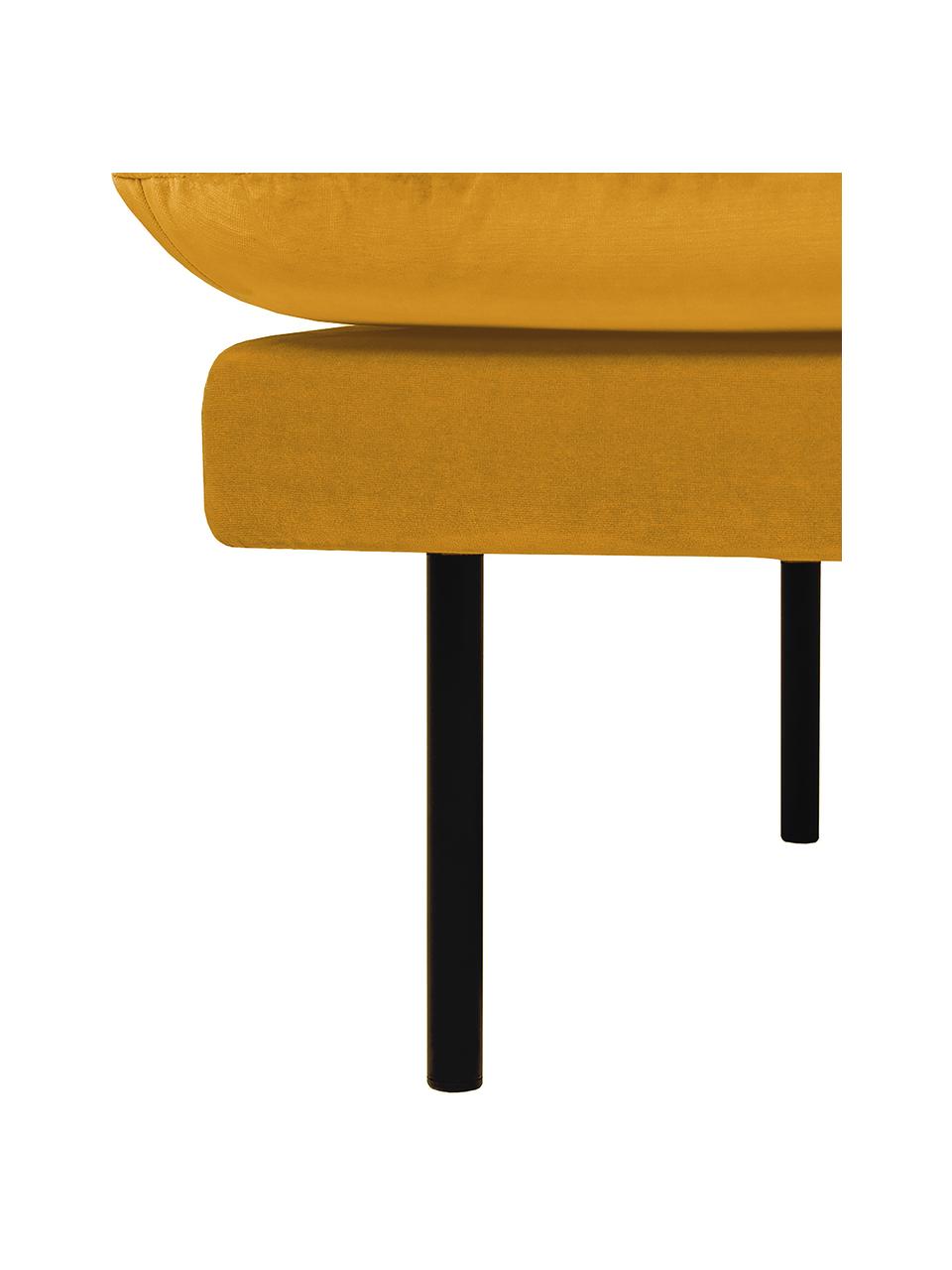 Sametová podnožka Moby, Horčicově žlutá, Š 78 cm, H 78 cm