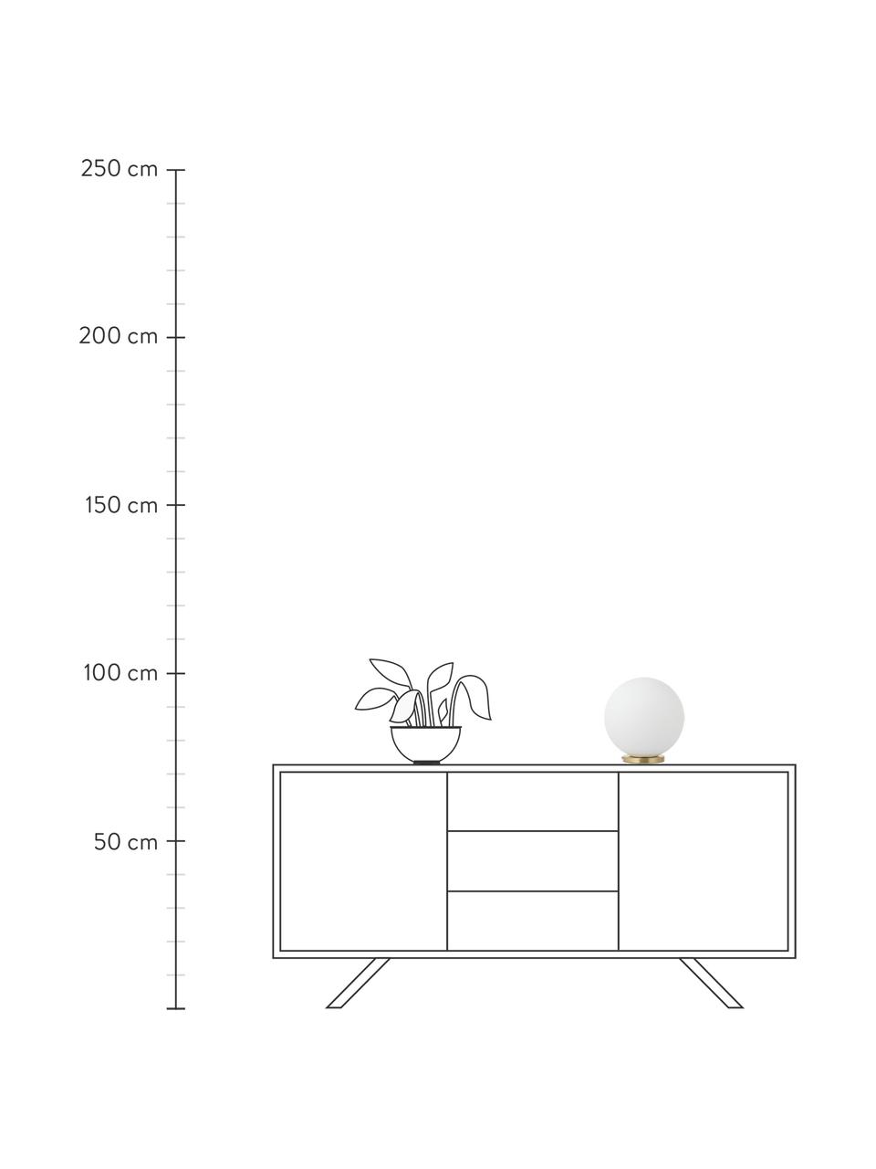 Lámpara de mesa pequeña de vidrio opalino Beth, Pantalla: vidrio, Cable: plástico, Blanco, latón, Ø 25 x Al 26 cm