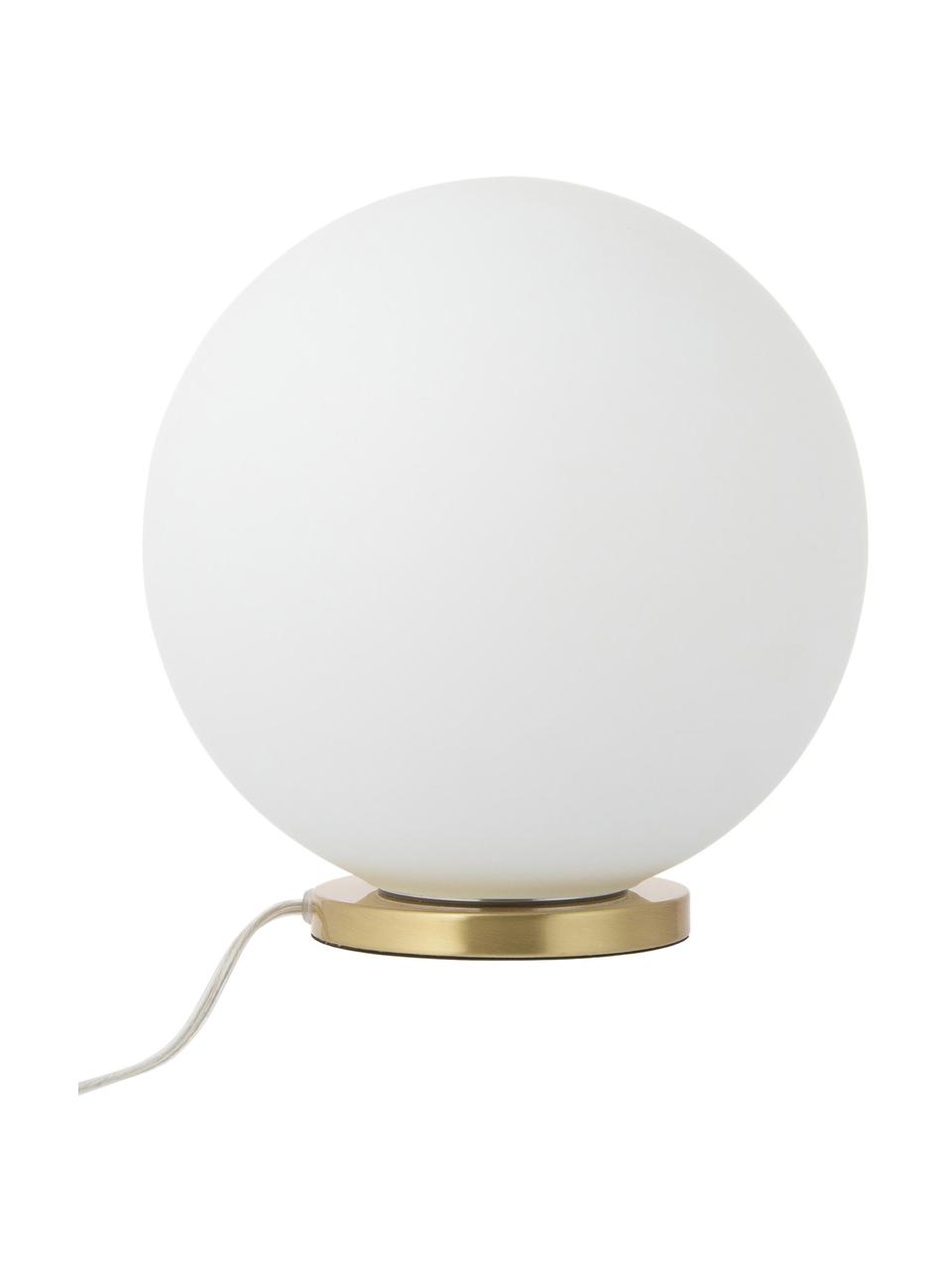Petite lampe à poser boule Beth, Blanc, couleur laitonnée, Ø 25 x haut. 26 cm