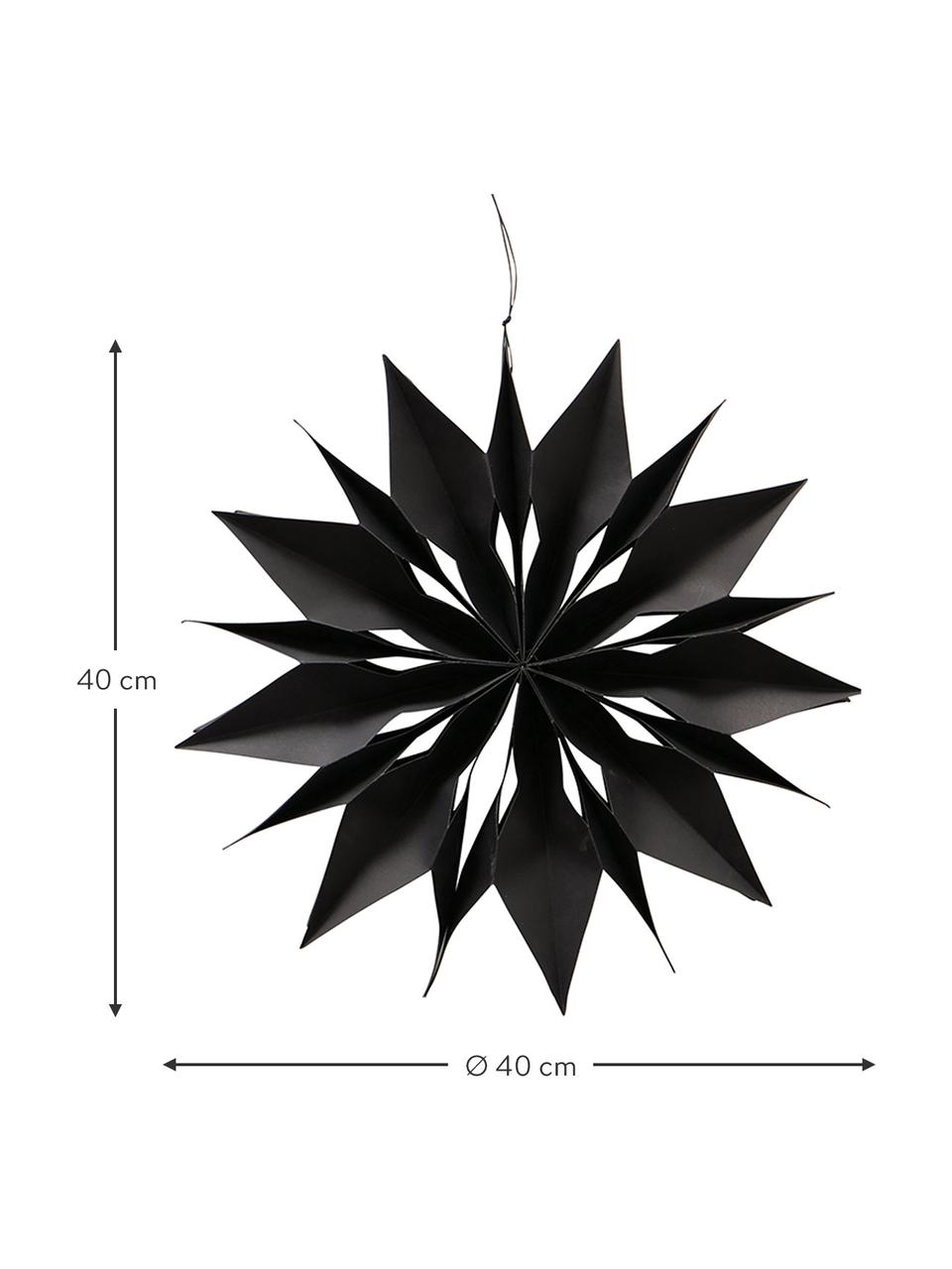 Dekorácia (hviezdy) Kassia, 2 ks, Papier, Čierna, Súprava s rôznymi veľkosťami
