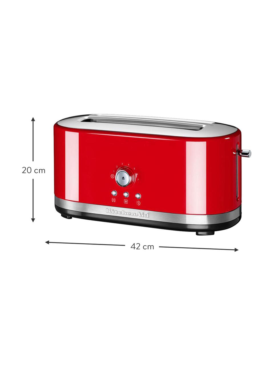 Langschlitz-Toaster KitchenAid, Gehäuse: Aluminiumdruckguss, Edels, Rot, B 42 x H 20 cm