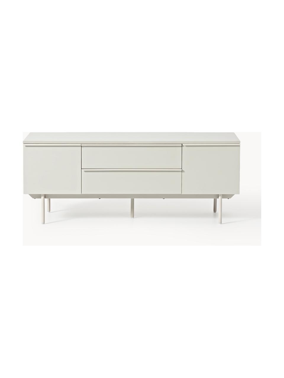 Credenza bassa in legno Elona, Beige chiaro, Larg. 180 x Alt. 55 cm