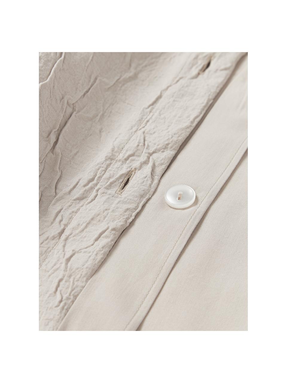 Copripiumino in cotone percalle Leonora, Retro: 100% cotone, Beige chiaro, Larg. 200 x Lung. 200 cm