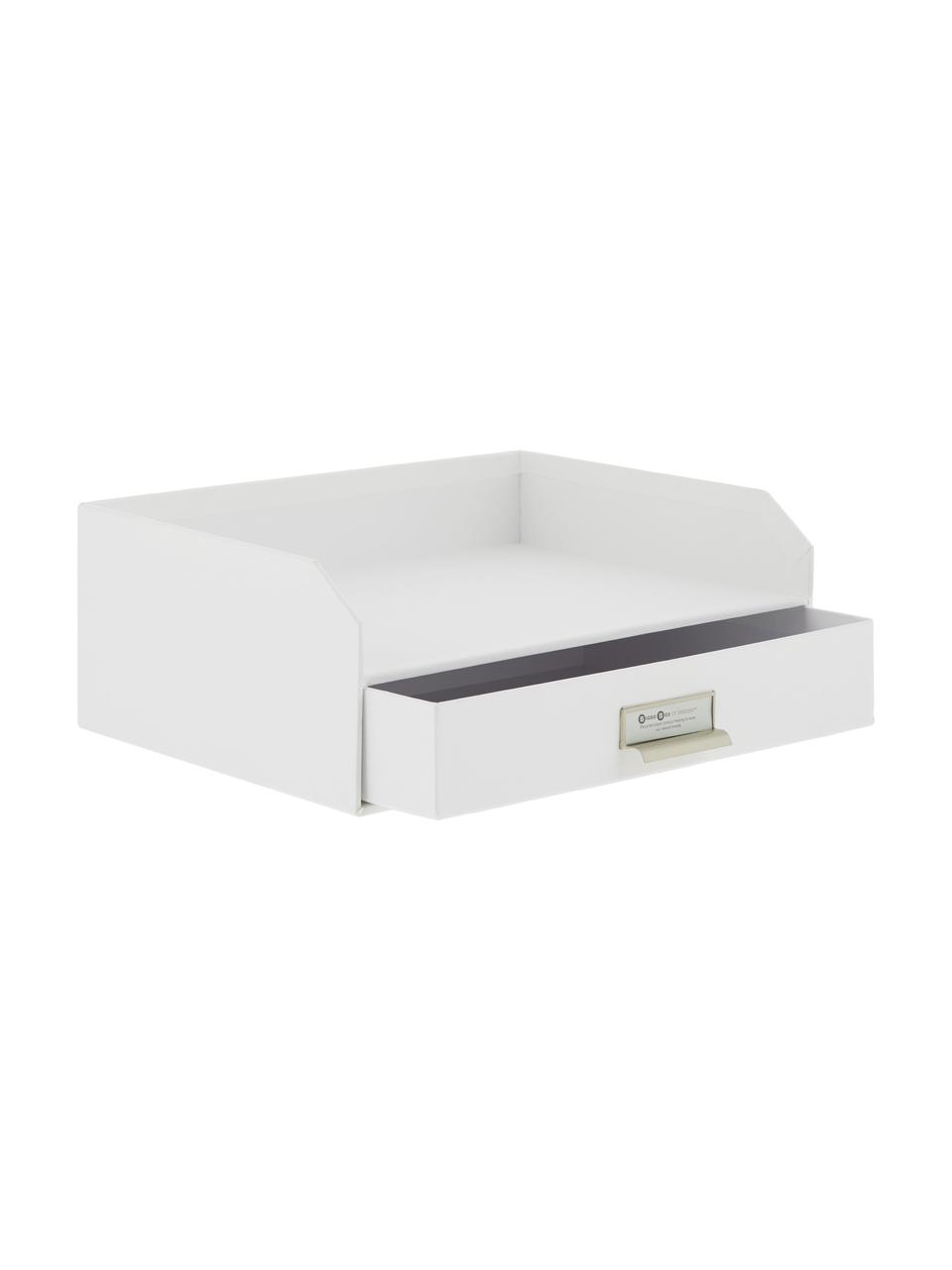 Organizer da ufficio Walter, Organizer: solido, cartone laminato, Bianco, Larg. 33 x Alt. 13 cm