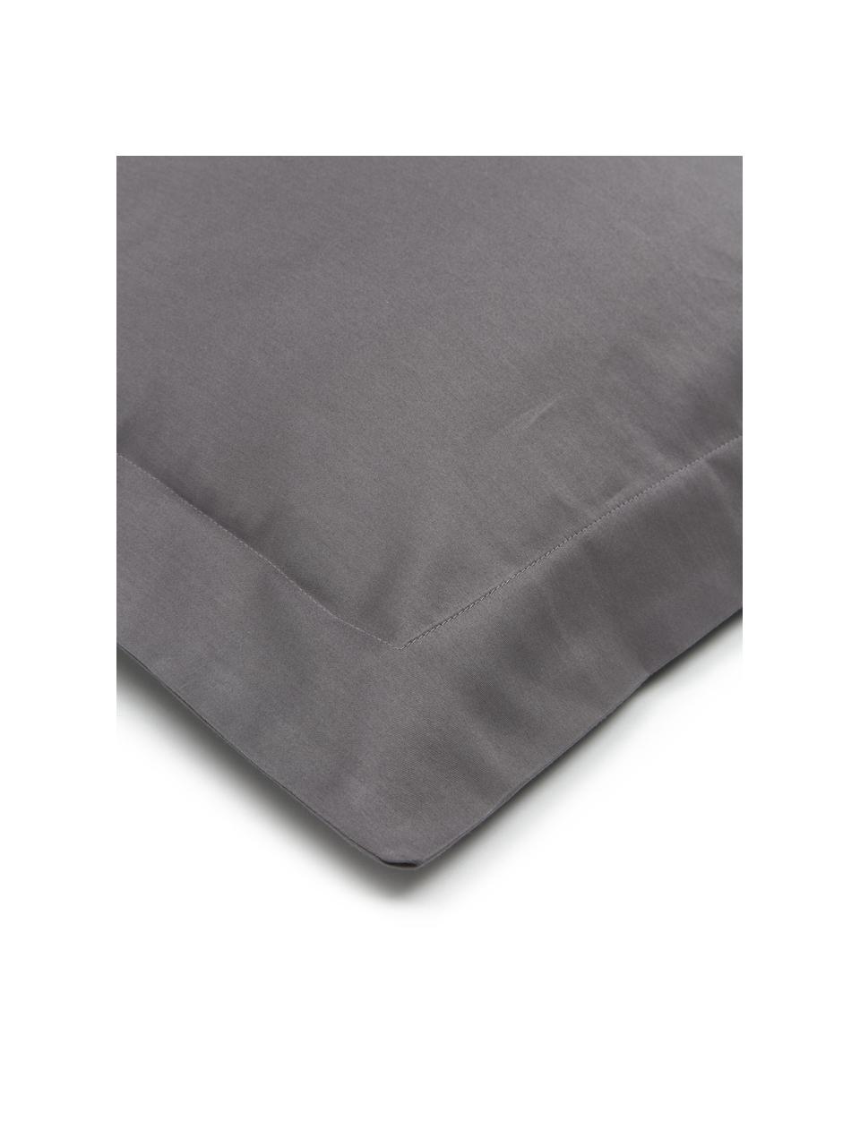 Funda de almohada de satén Premium, 45 x 110 cm, Gris oscuro, An 45 x L 110 cm