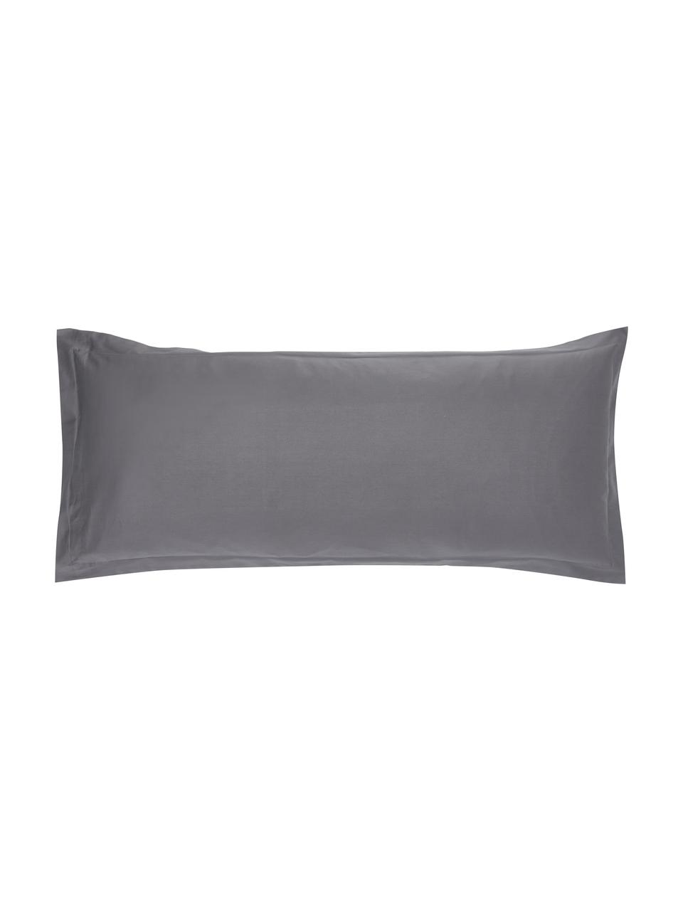 Funda de almohada de satén Premium, 45 x 110 cm, Gris oscuro, An 45 x L 110 cm