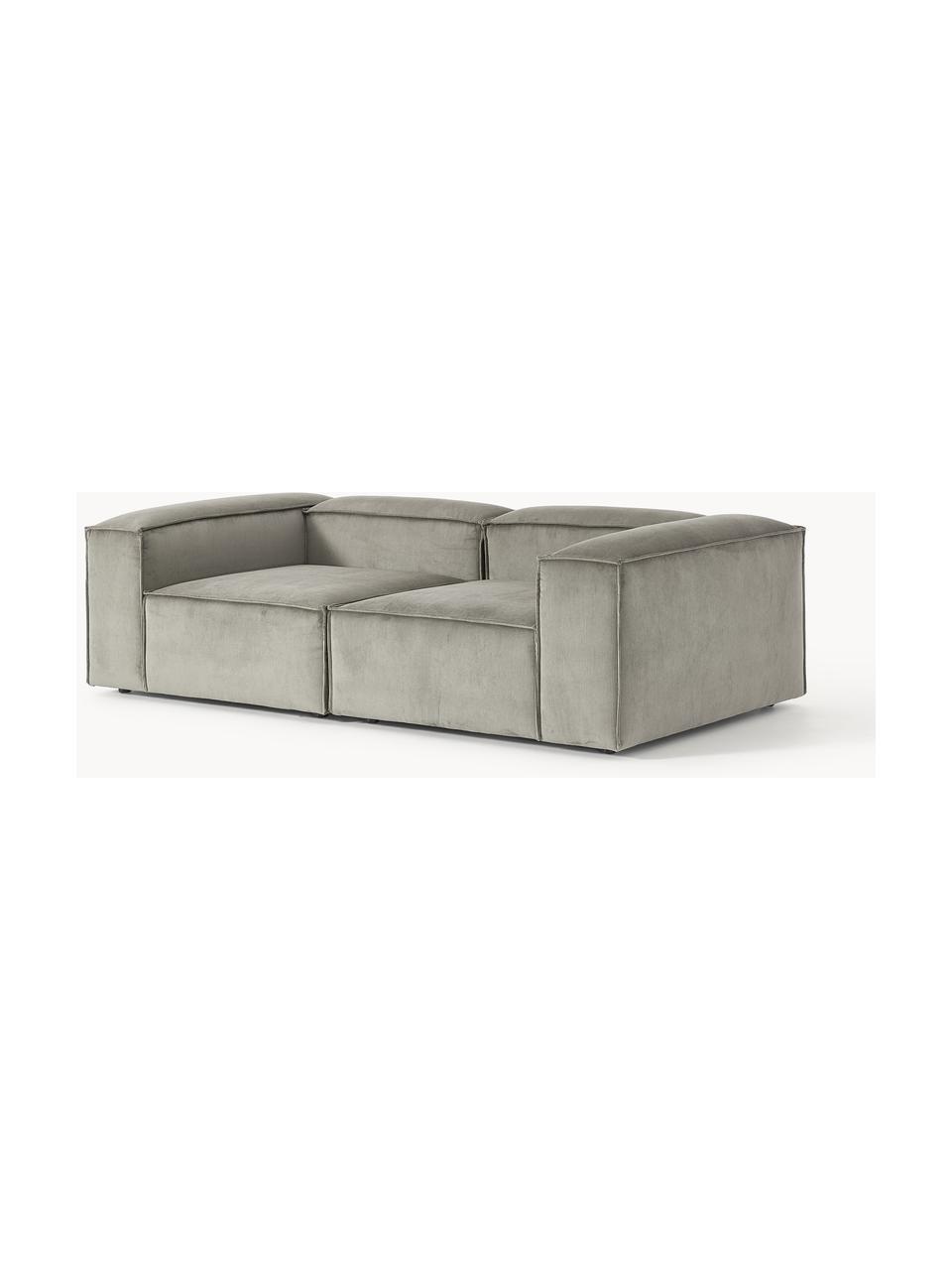 Modulares Sofa Lennon (3-Sitzer) aus Cord, Bezug: Cord (92 % Polyester, 8 %, Gestell: Massives Kiefernholz, Spe, Füße: Kunststoff Dieses Produkt, Cord Grau, B 238 x T 119 cm