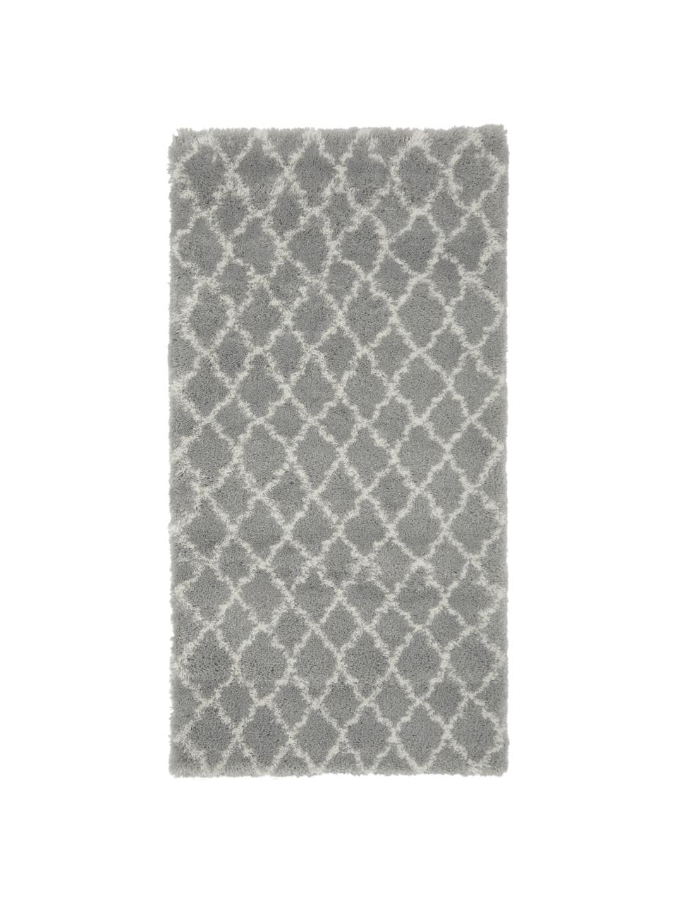 Hochflor-Teppich Mona in Grau/Creme, Flor: 100% Polypropylen, Grau, Cremeweiß, B 300 x L 400 cm (Größe XL)