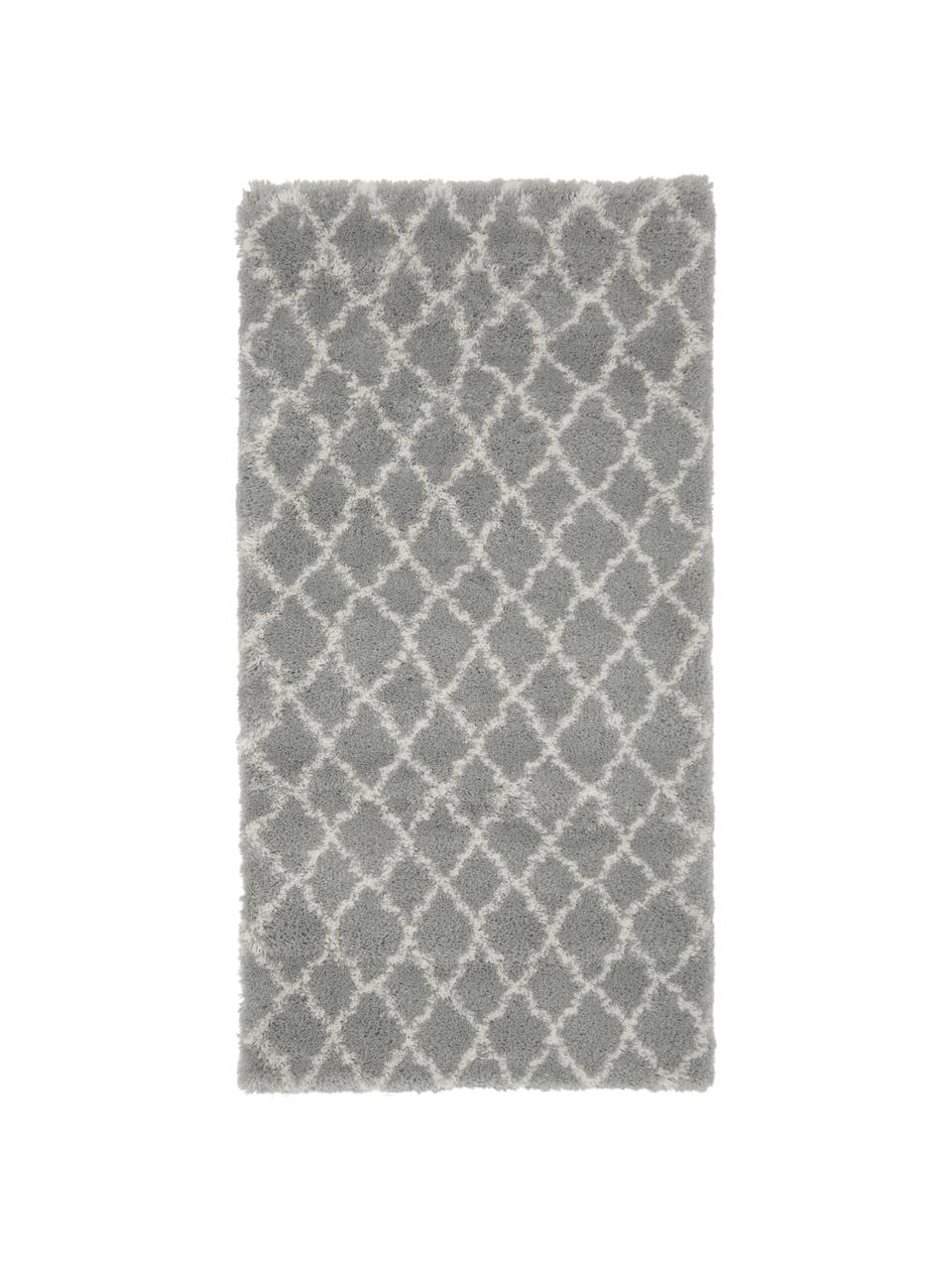 Tapis moelleux à poils longs Mona, Gris, blanc crème, larg. 300 x long. 400 cm (taille XL)