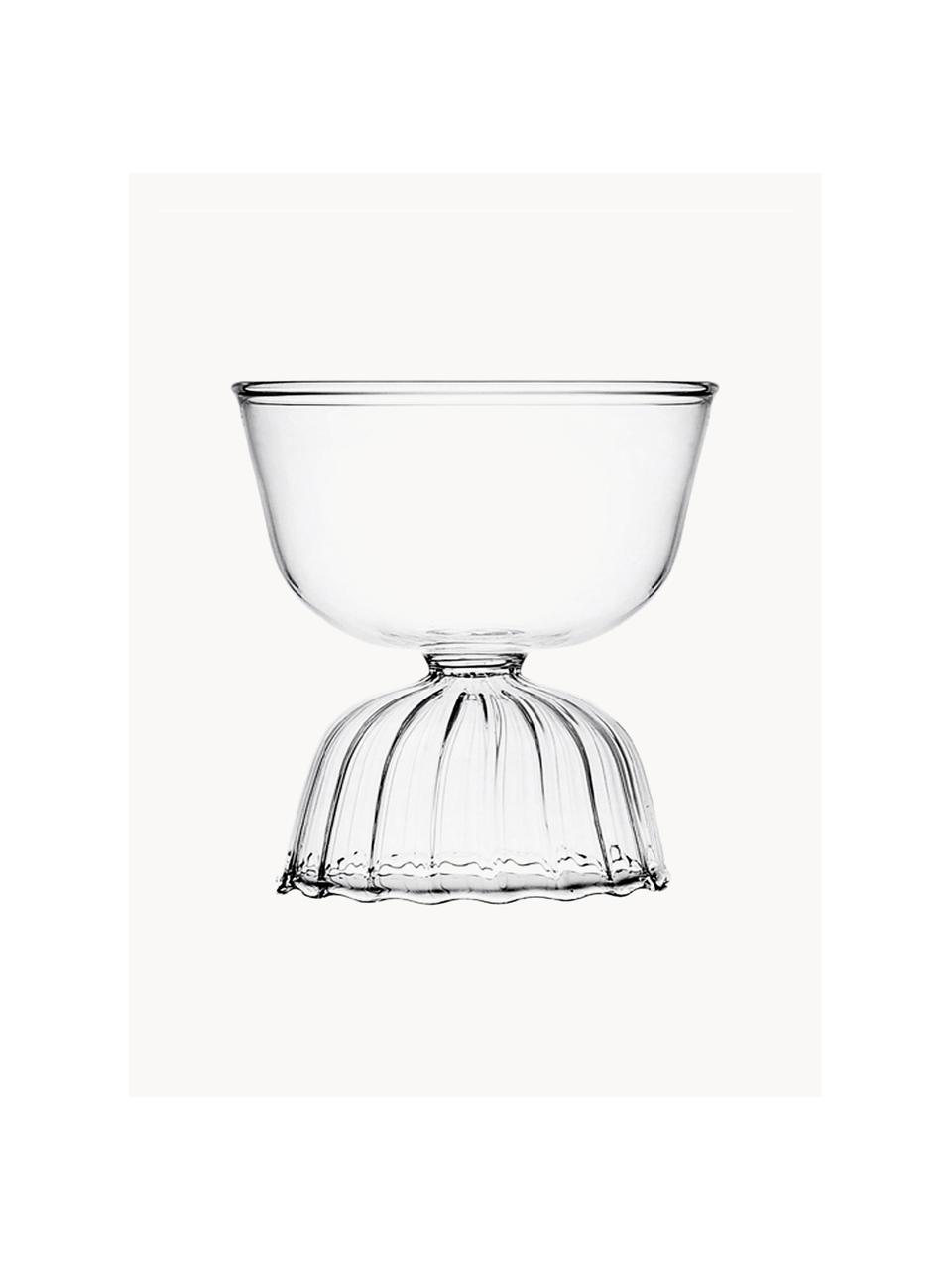 Bicchieri cocktail fatti a mano Tutu 2 pz, Vetro borosilicato, Trasparente, Ø 10 x Alt. 11 cm, 280 ml